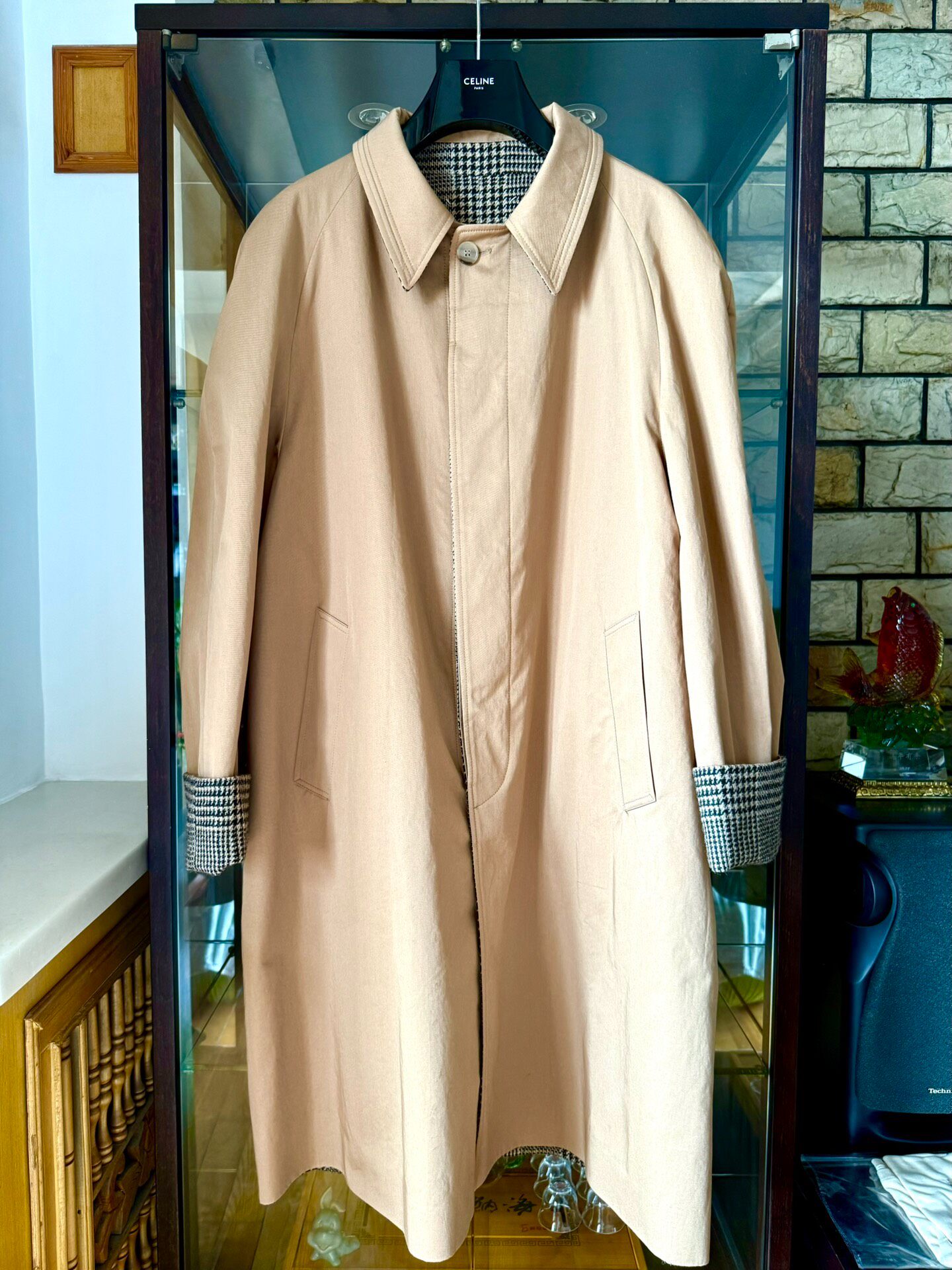 Maison Margiela Reversible Houndstooth Coat — back