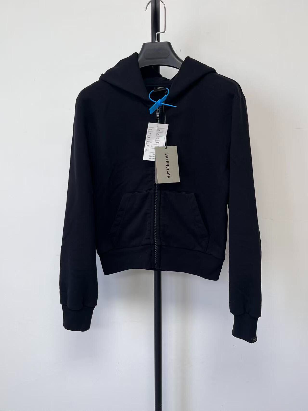 Balenciaga Black Zip-Up Hoodie — front