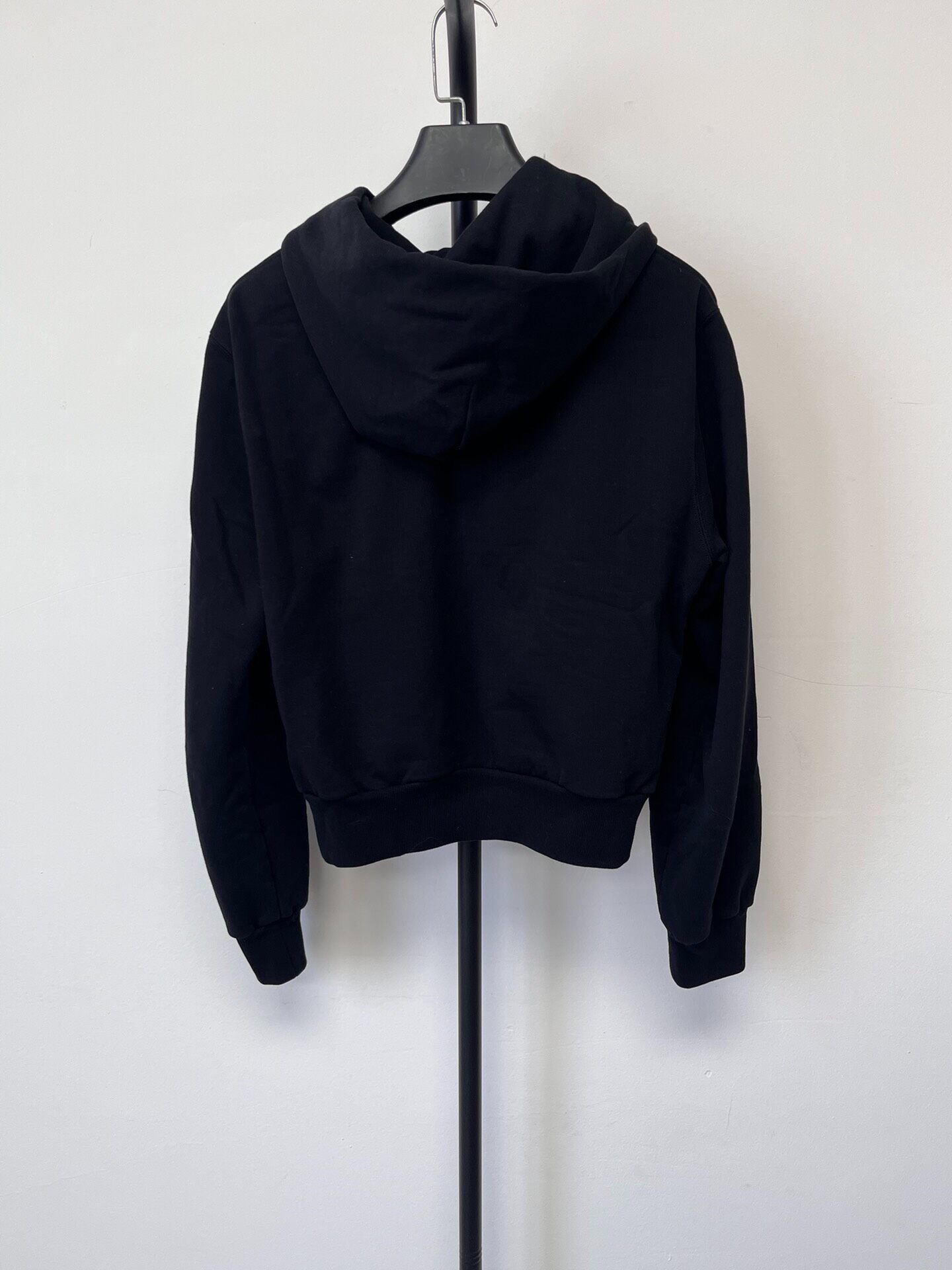 Balenciaga Black Zip-Up Hoodie — detail