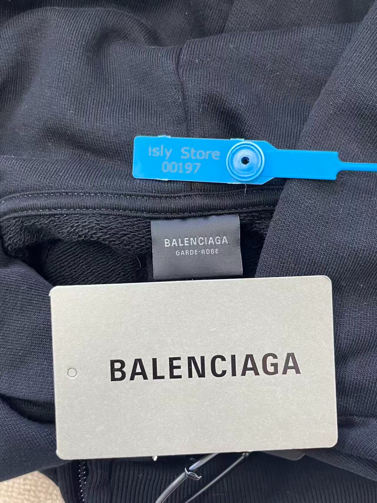 Balenciaga Black Zip-Up Hoodie — back