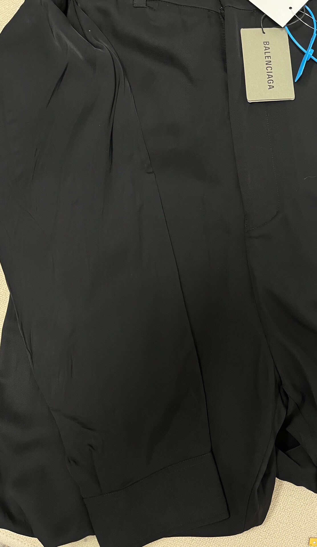 Balenciaga Men's Loose Shirt-Panel Pants — detail