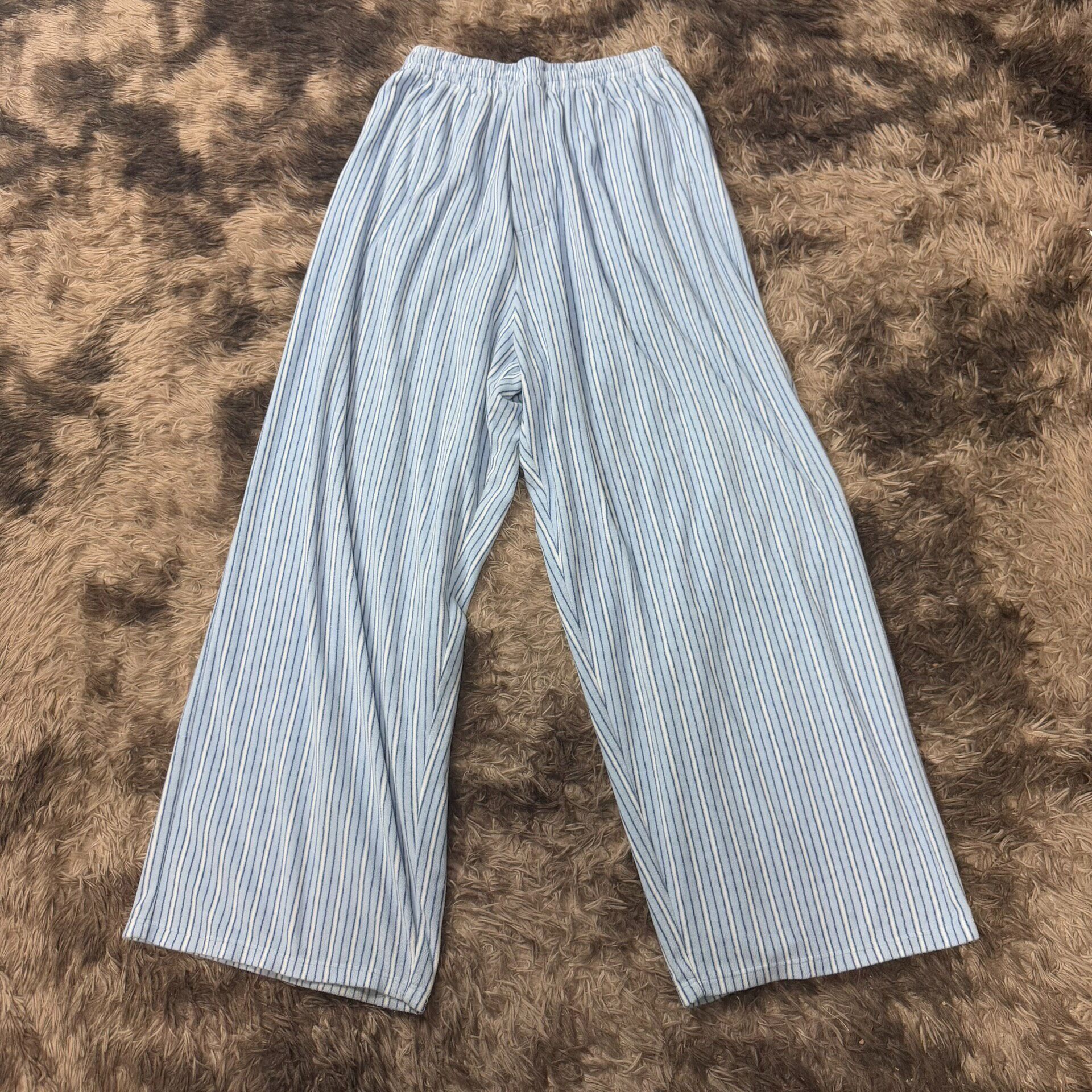 Balenciaga 24FW Striped Coral Fleece Pants