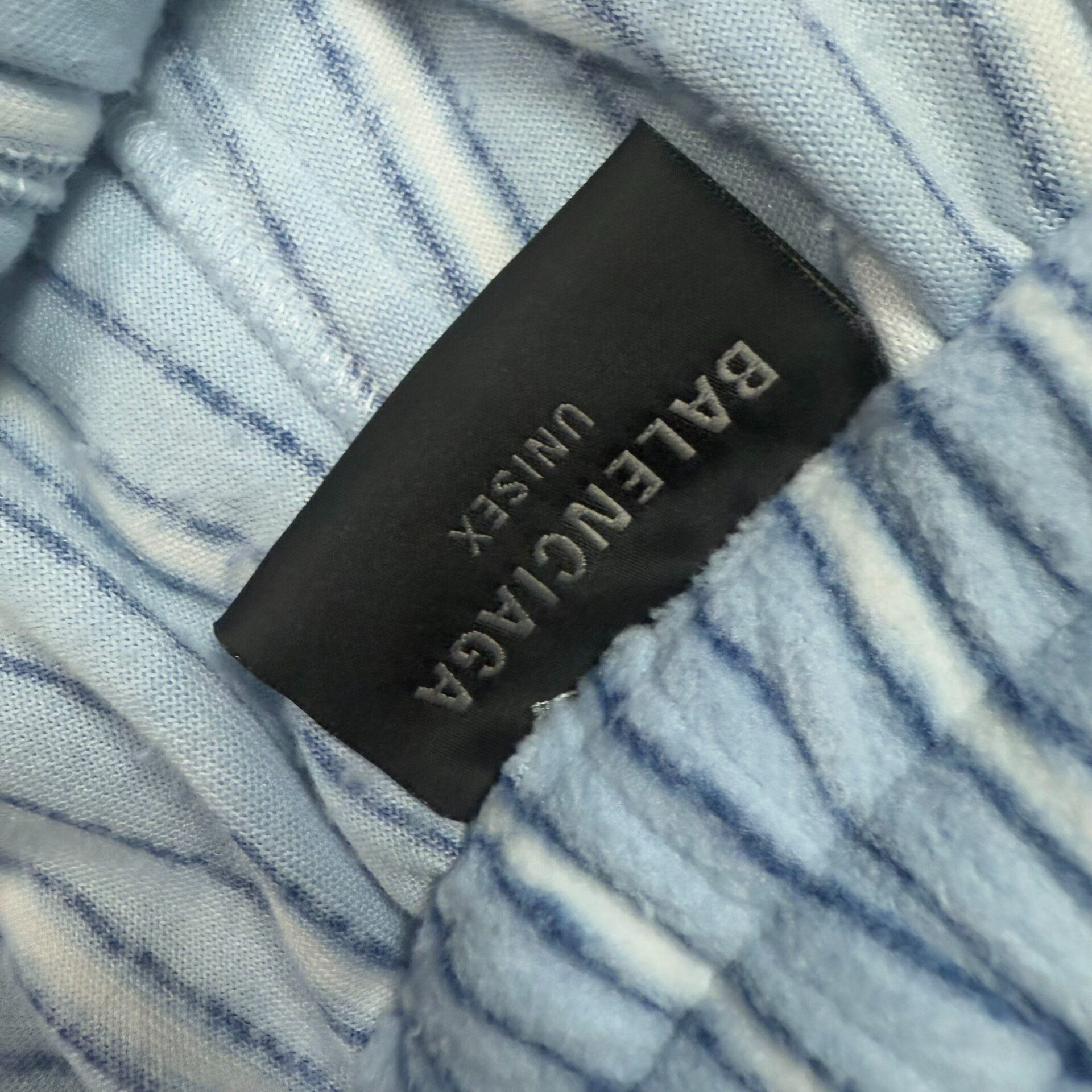 Balenciaga 24FW Striped Coral Fleece Pants — detail