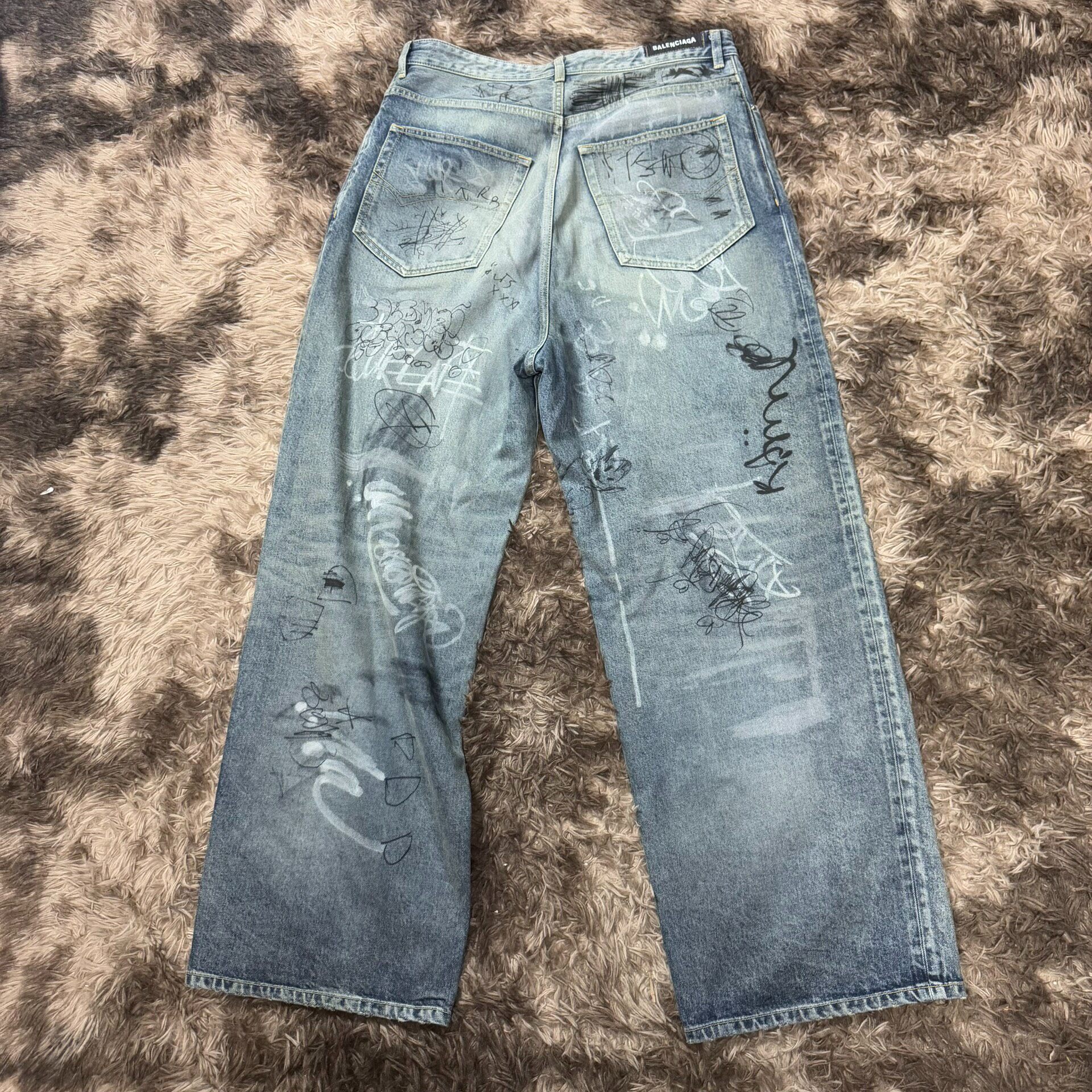 Balenciaga SS23 Graffiti Denim Jeans — front