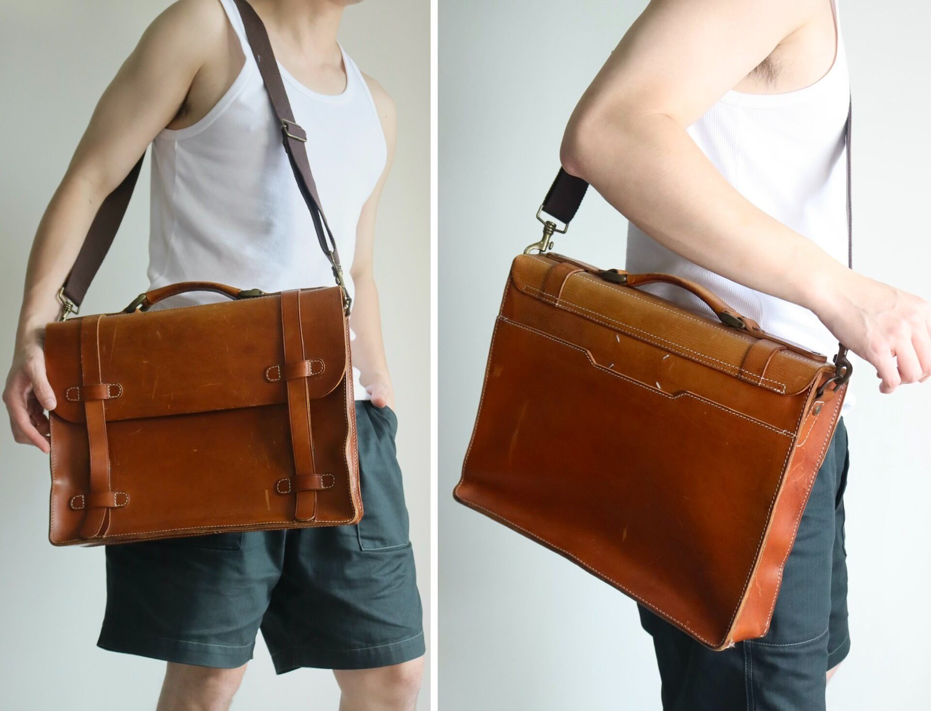 Maison Margiela Brown Leather Briefcase