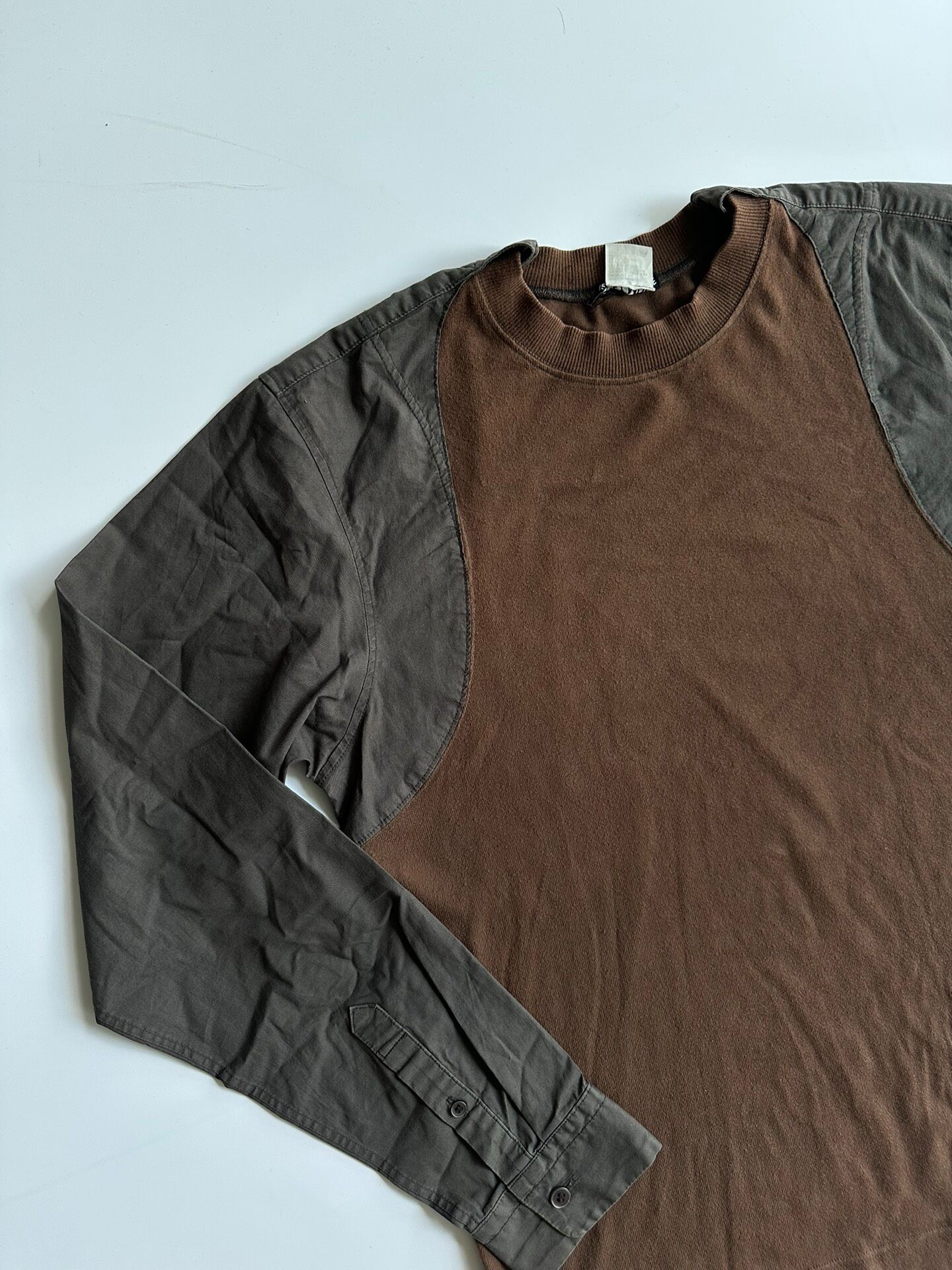 Issey Miyake Mixed Fabric Long Sleeve Top — detail