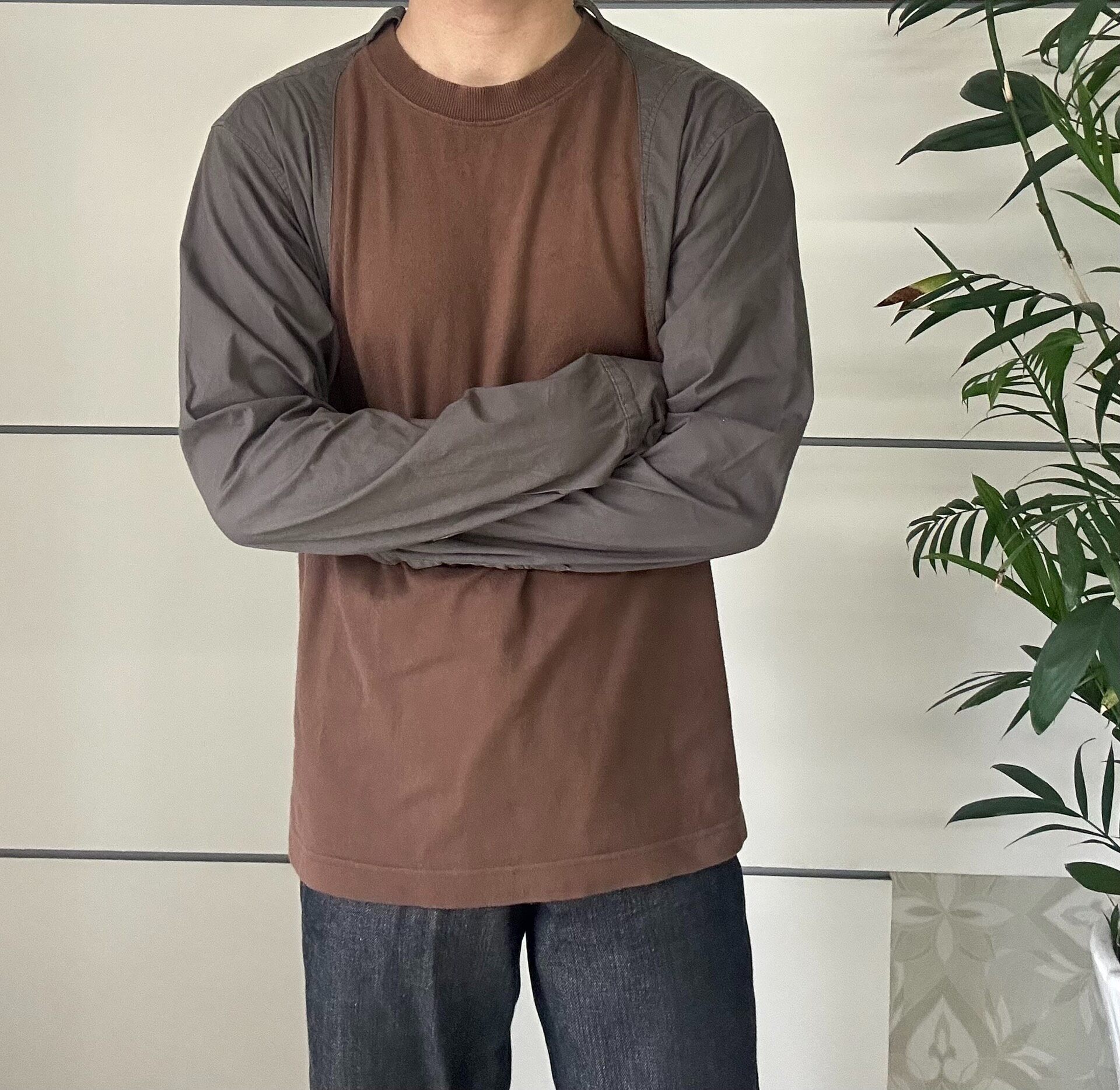 Issey Miyake Mixed Fabric Long Sleeve Top — label
