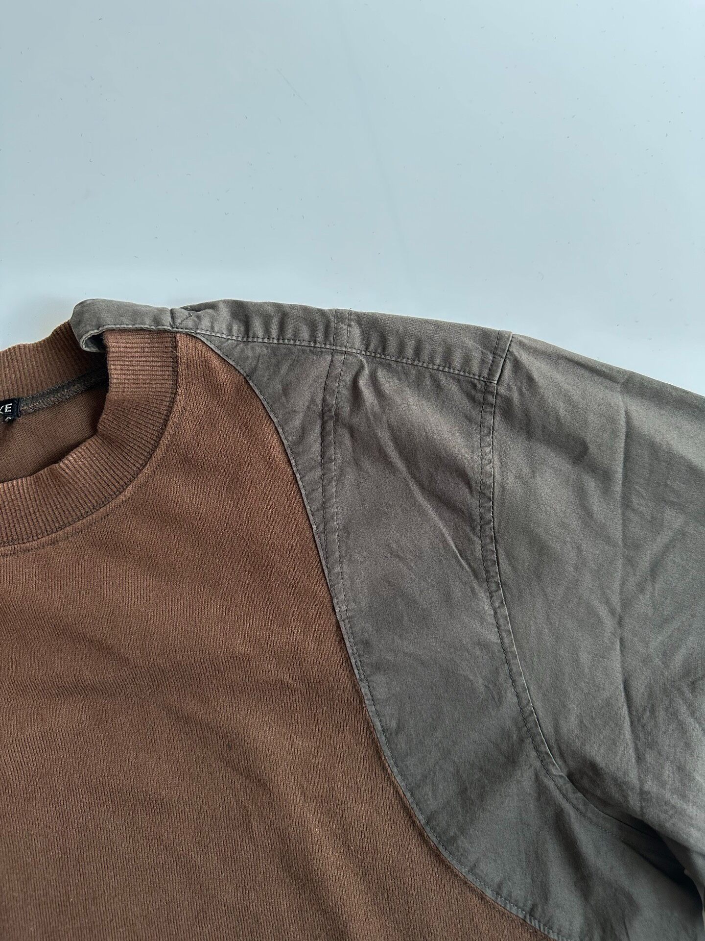 Issey Miyake Mixed Fabric Long Sleeve Top — back