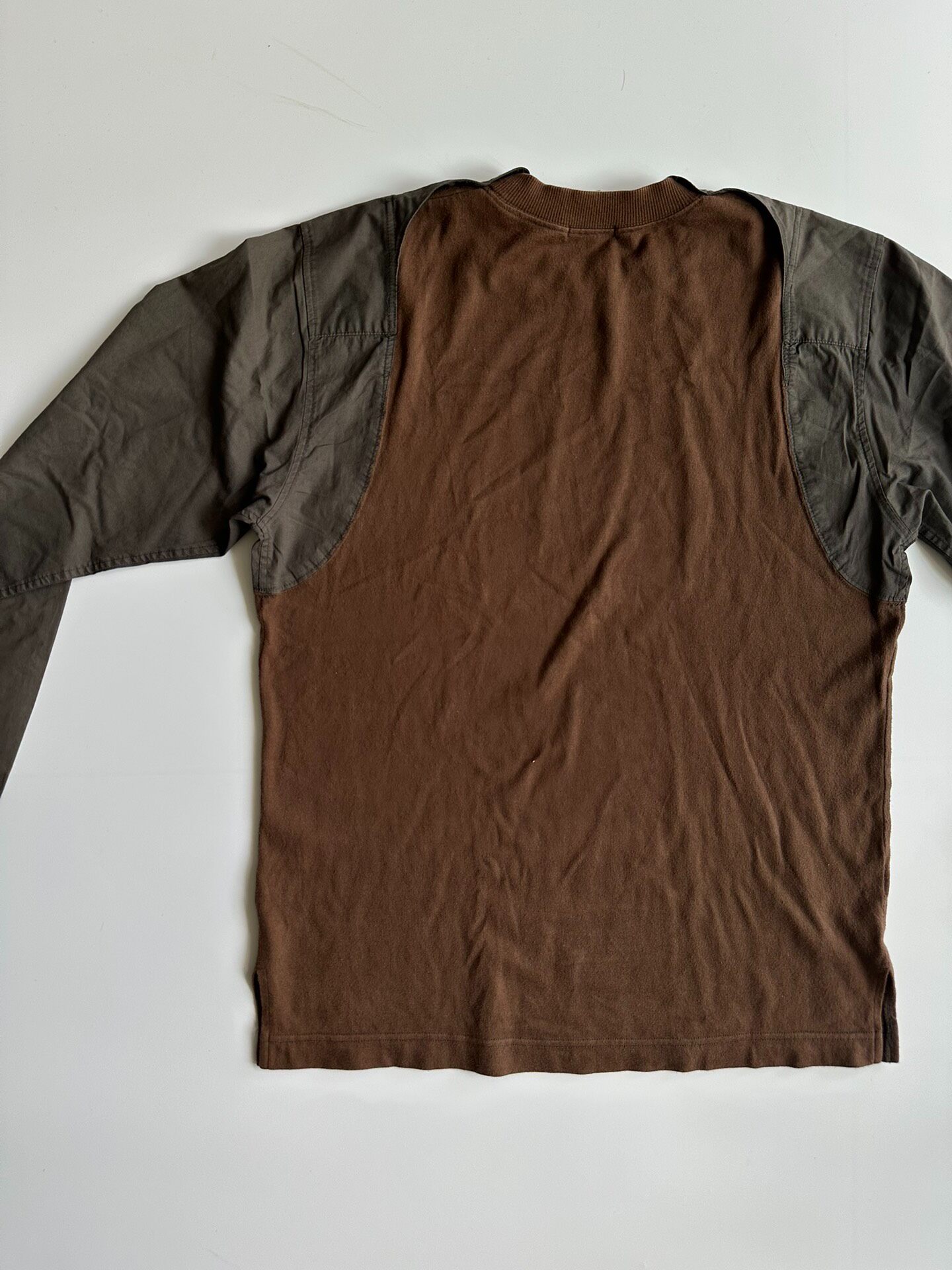 Issey Miyake Mixed Fabric Long Sleeve Top — front
