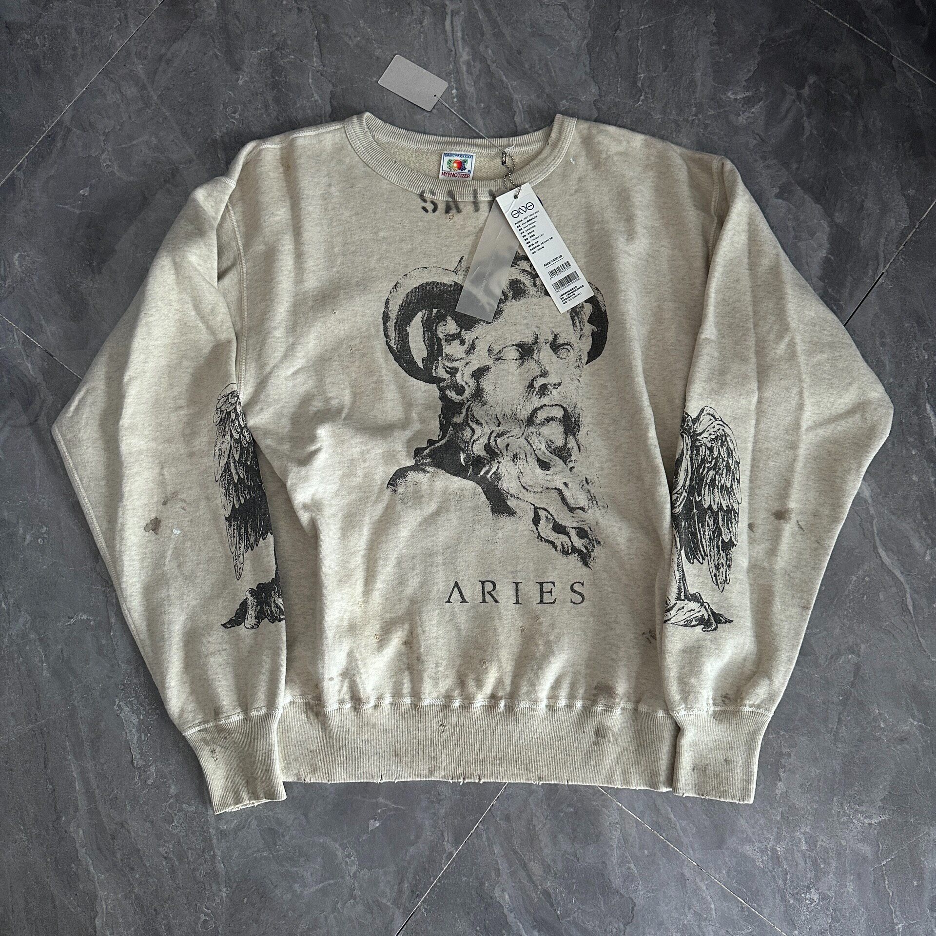 Saint Michael Aries Distressed Sweatshirt