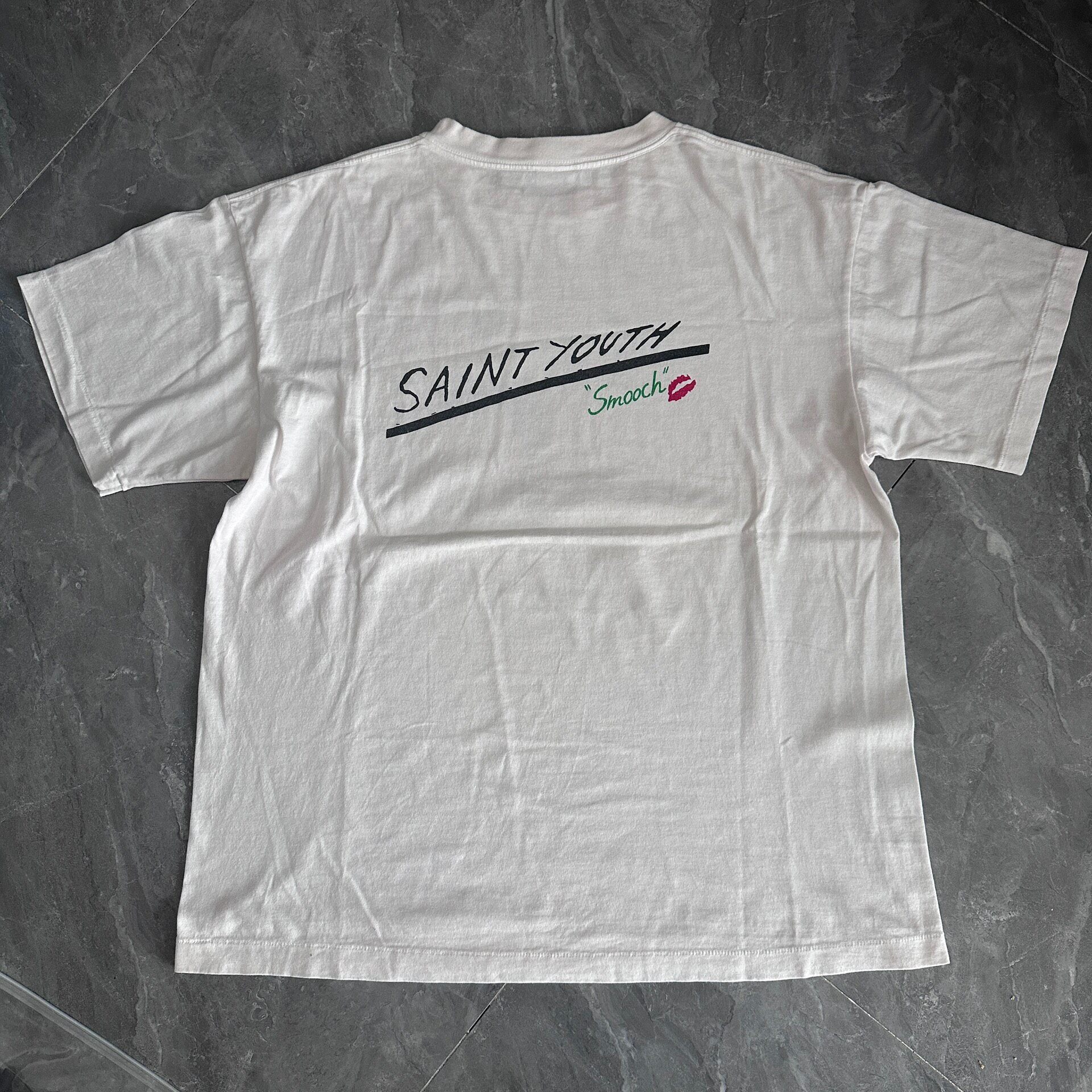 Saint Michael God Feet Graphic White Tee — front
