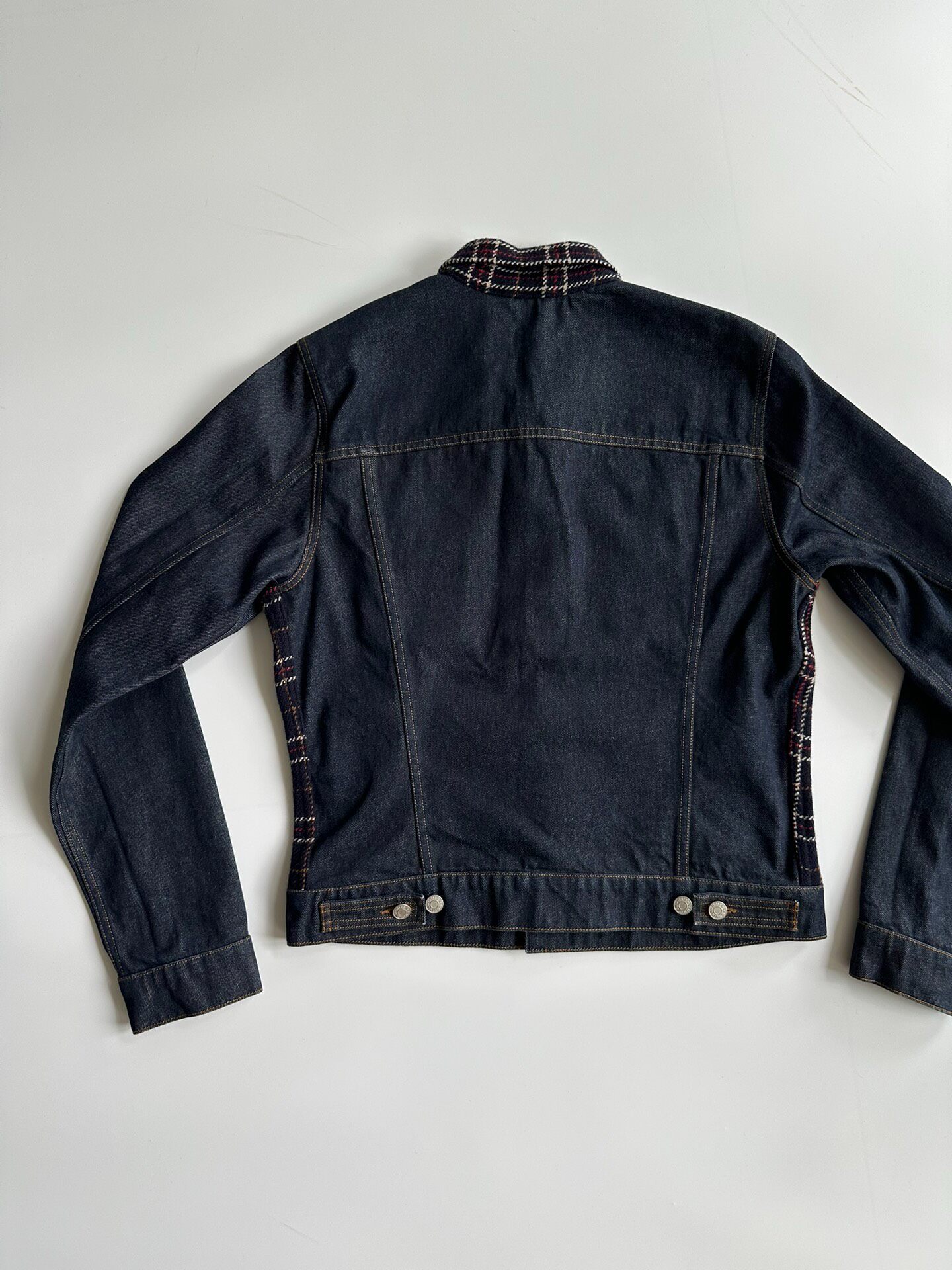 Dries Van Noten Plaid Denim Jacket — back