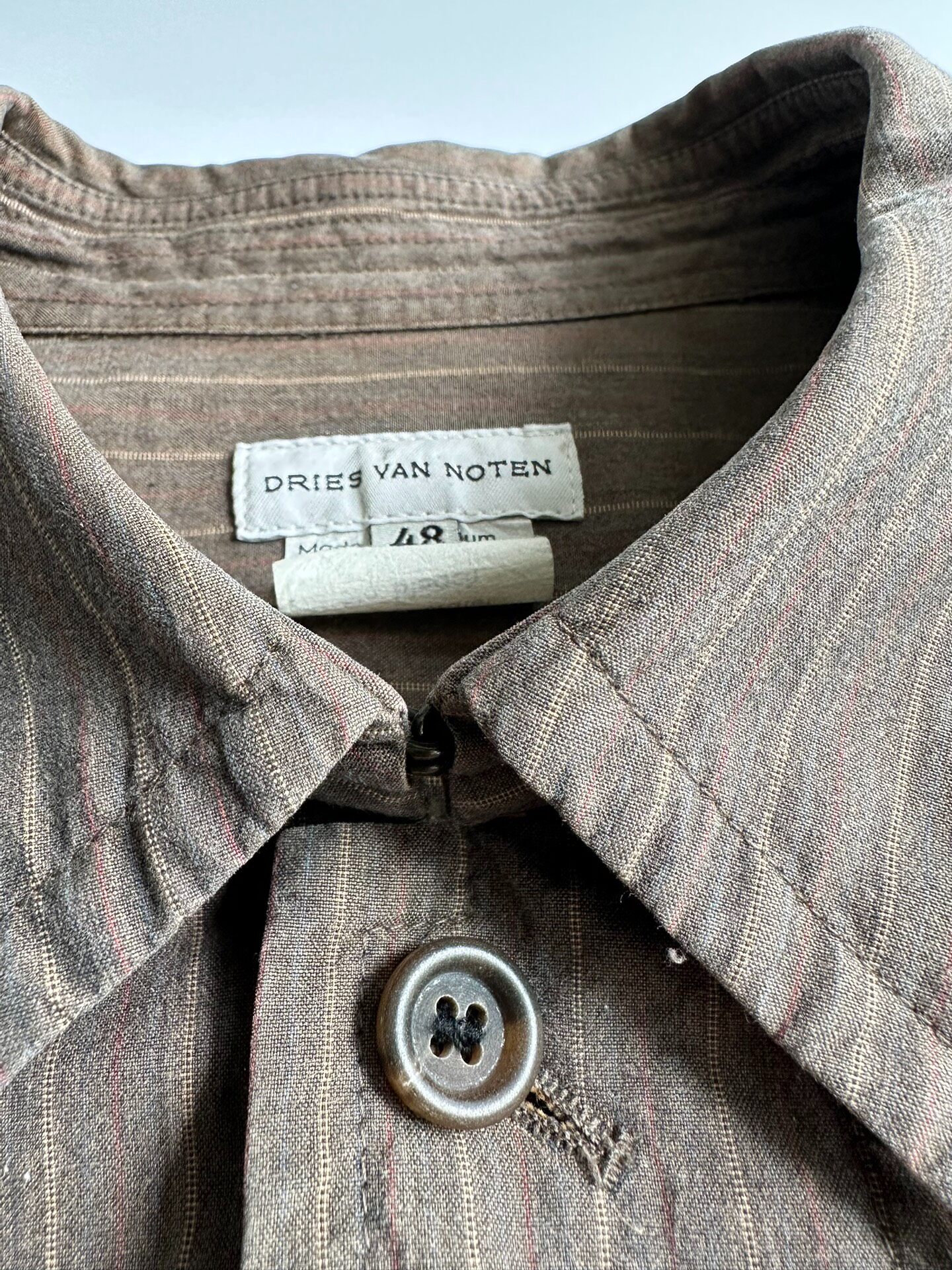 Dries Van Noten Pinstripe Shirt-Jacket — label