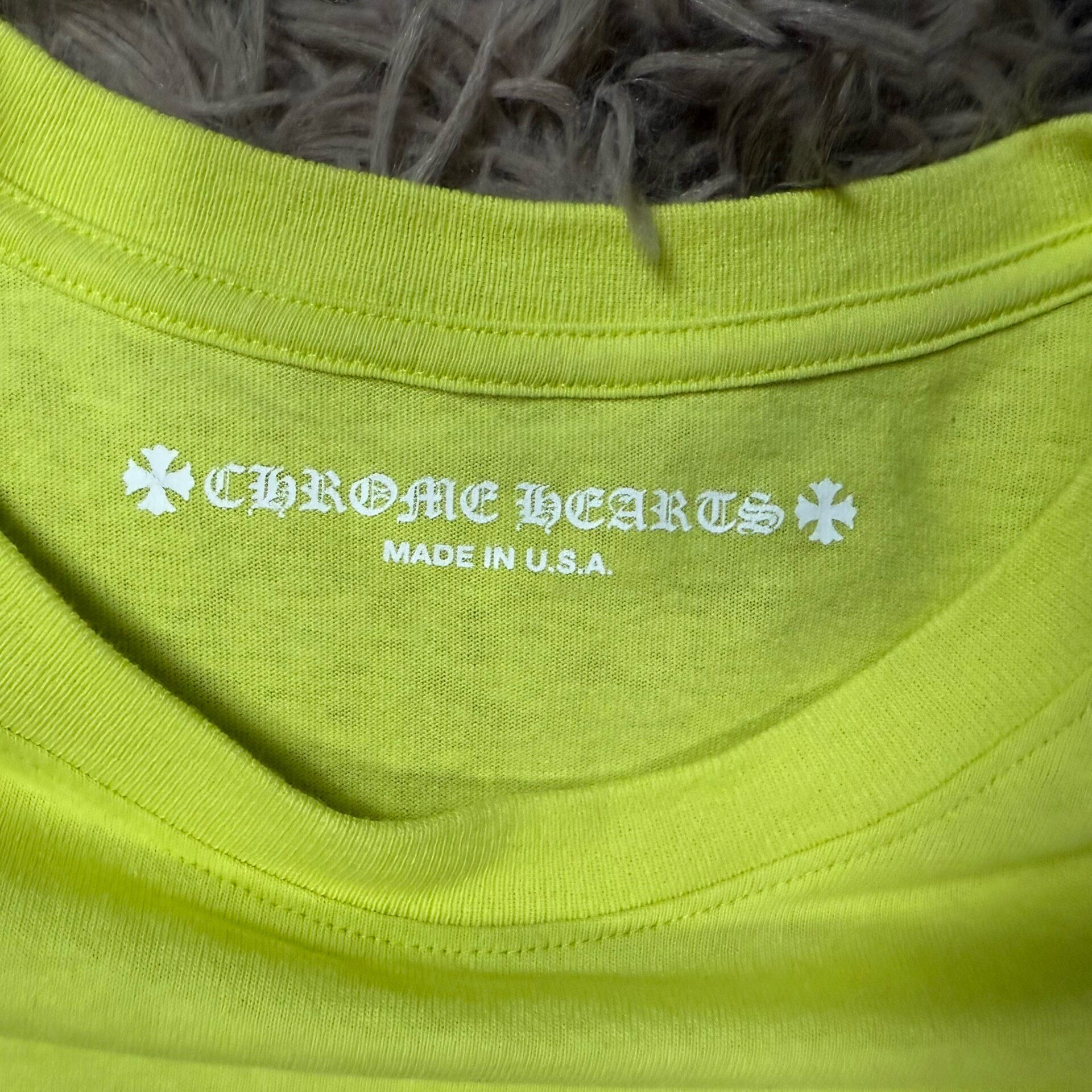 Chrome Hearts Neon Yellow Mattyboy Tee — front