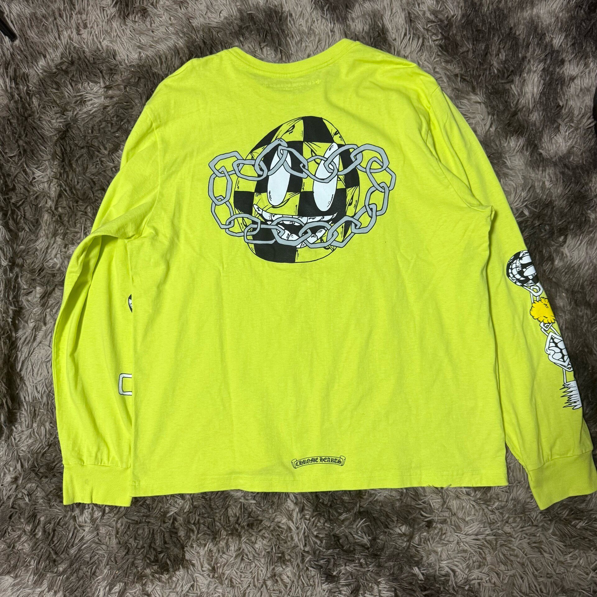 Chrome Hearts Neon Yellow Mattyboy Tee — label