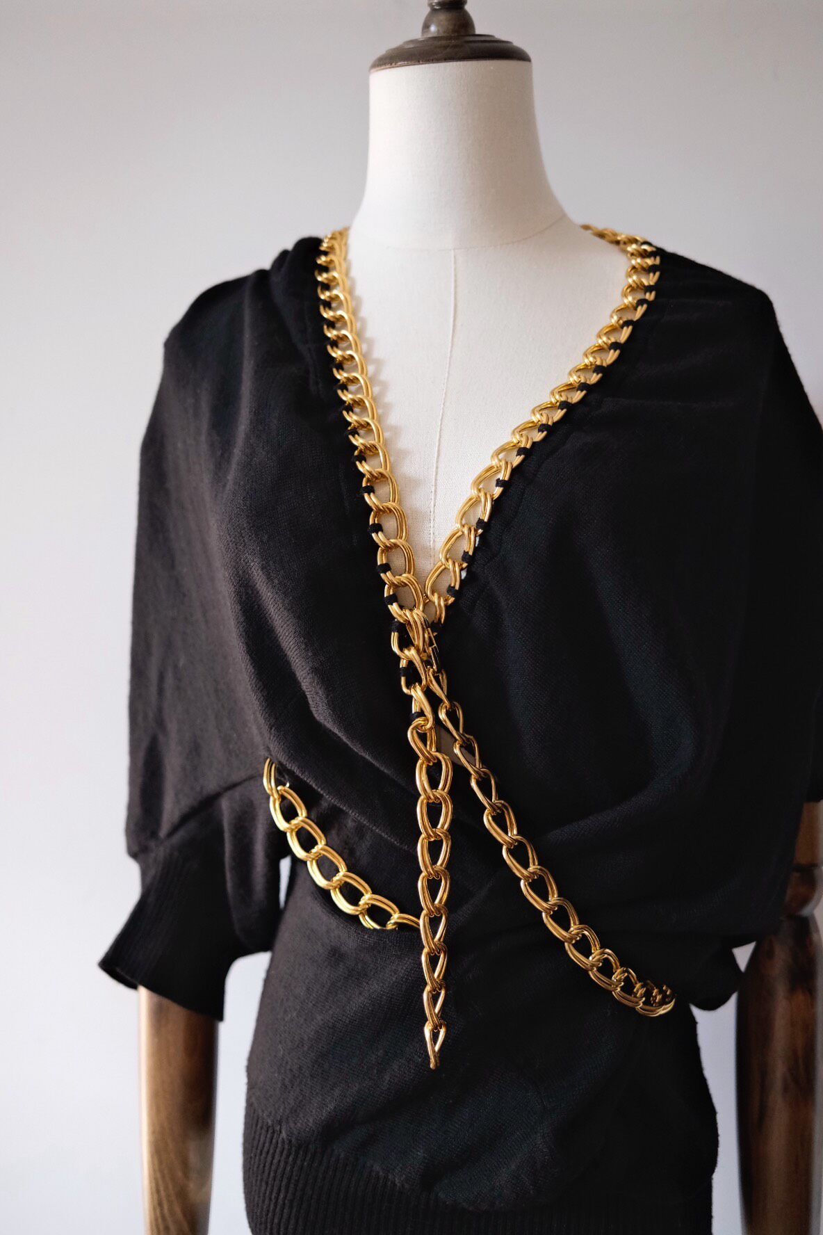 Junya Watanabe Wool Chain Mid-sleeve Top — front