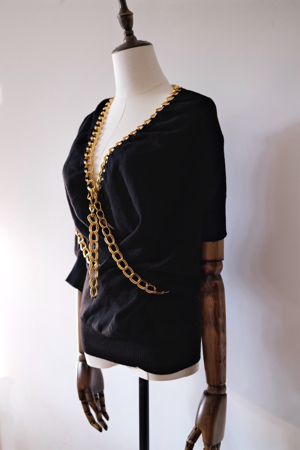 Junya Watanabe Wool Chain Mid-sleeve Top — detail