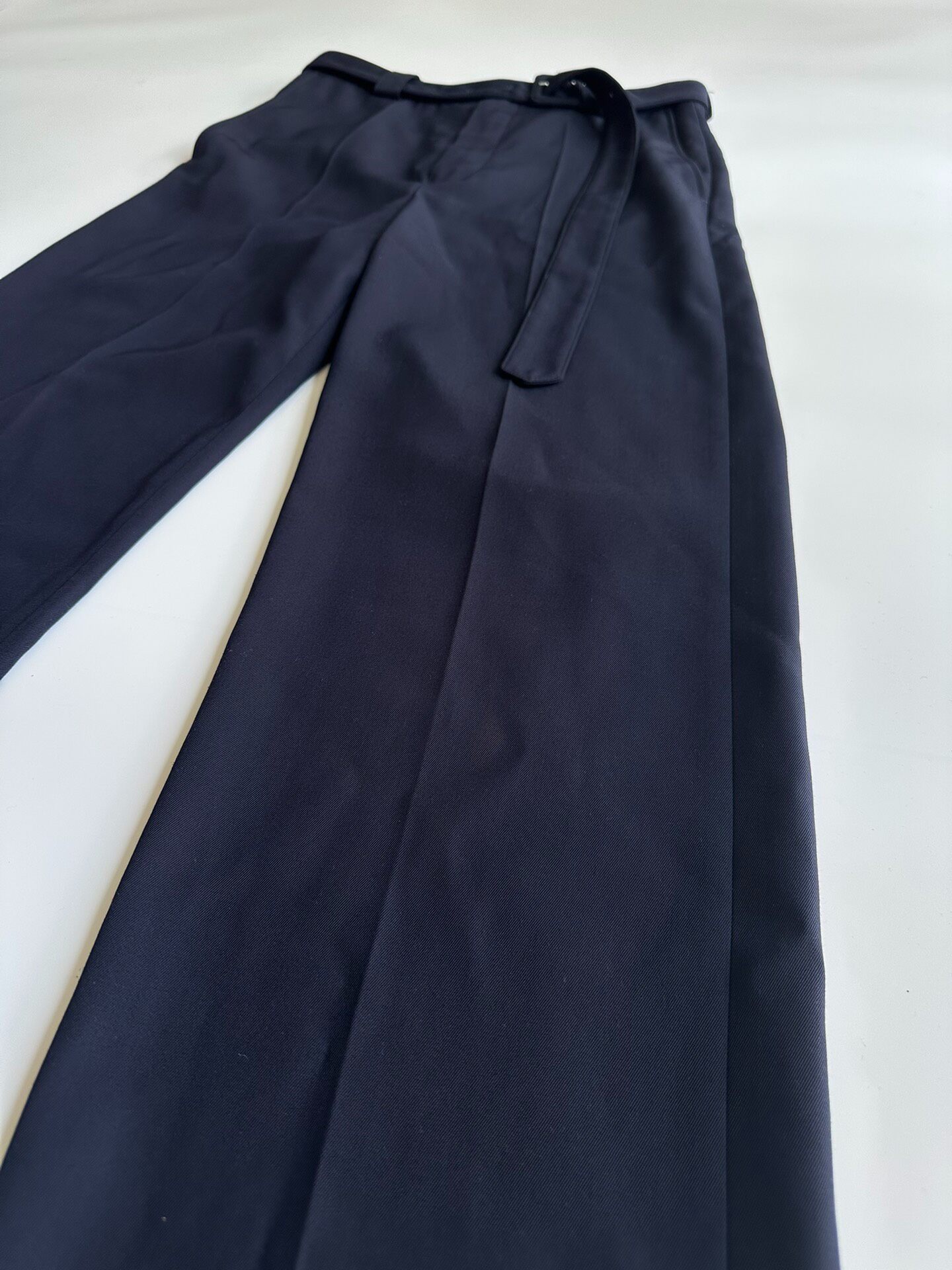Dries Van Noten 24SS Navy Belted Trousers — back