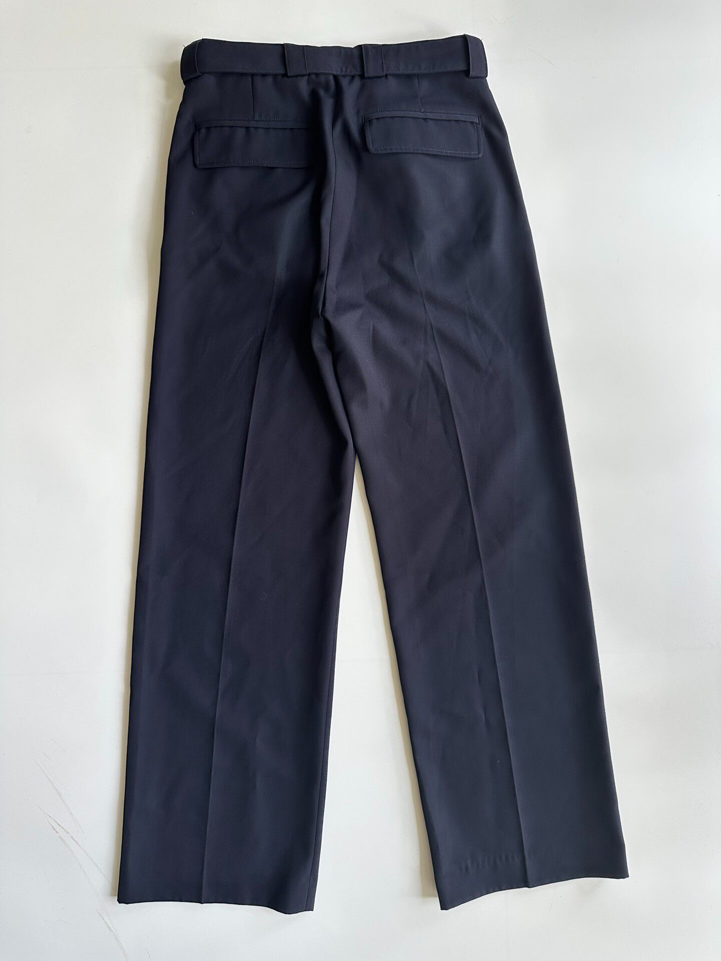 Dries Van Noten 24SS Navy Belted Trousers — label