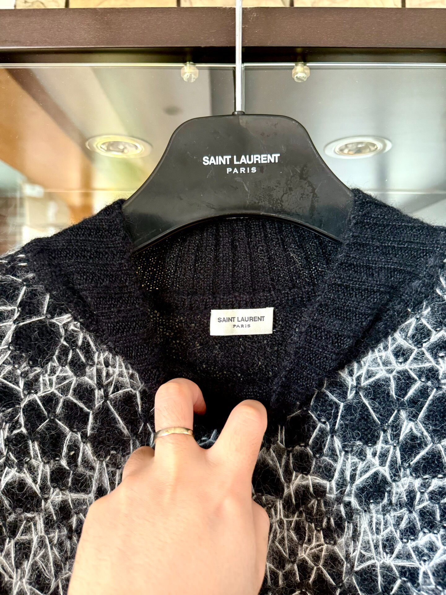 Saint Laurent 20FW Runway Mohair Sweater — detail