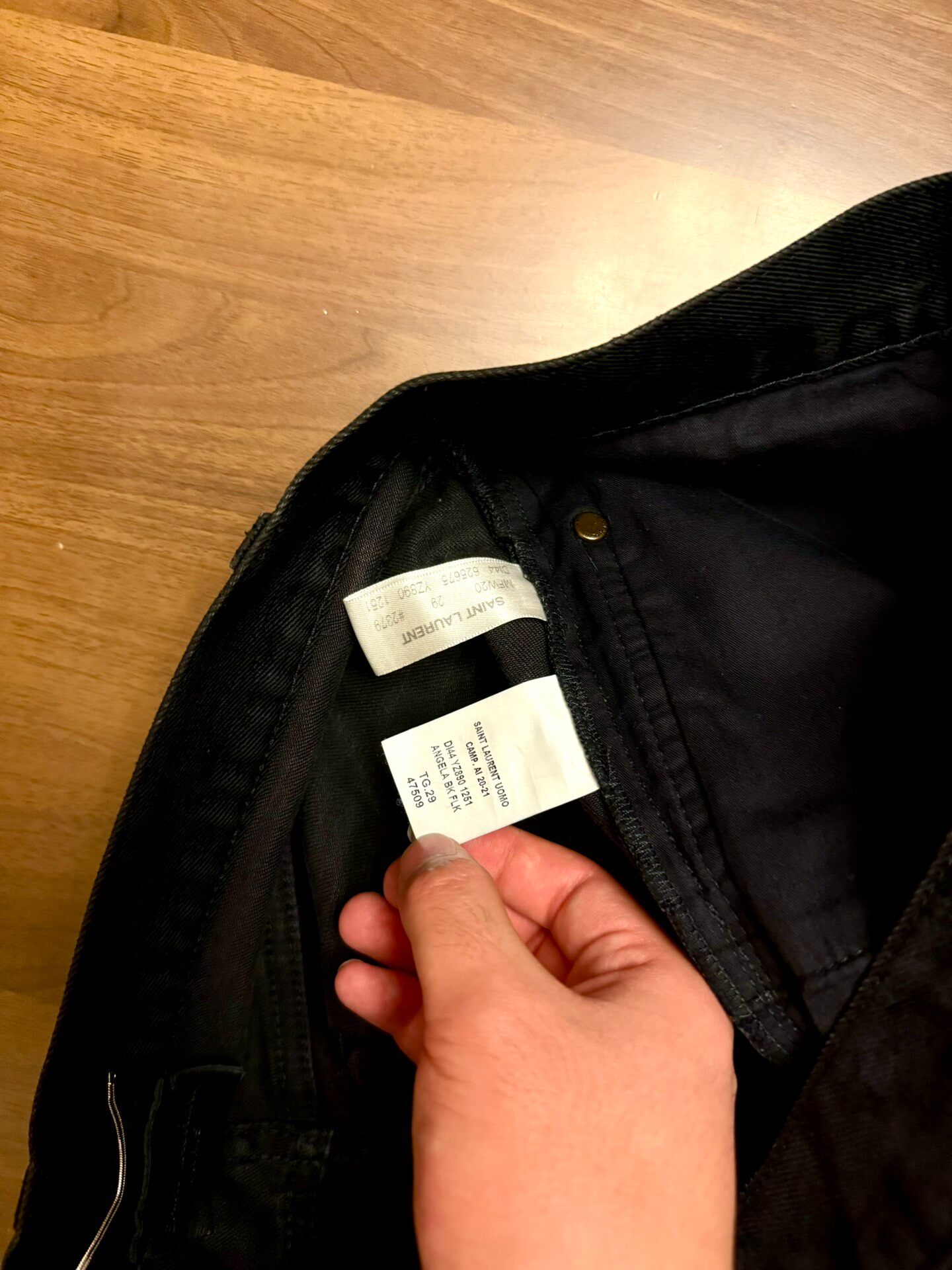 Saint Laurent 22SS Black Jeans — label