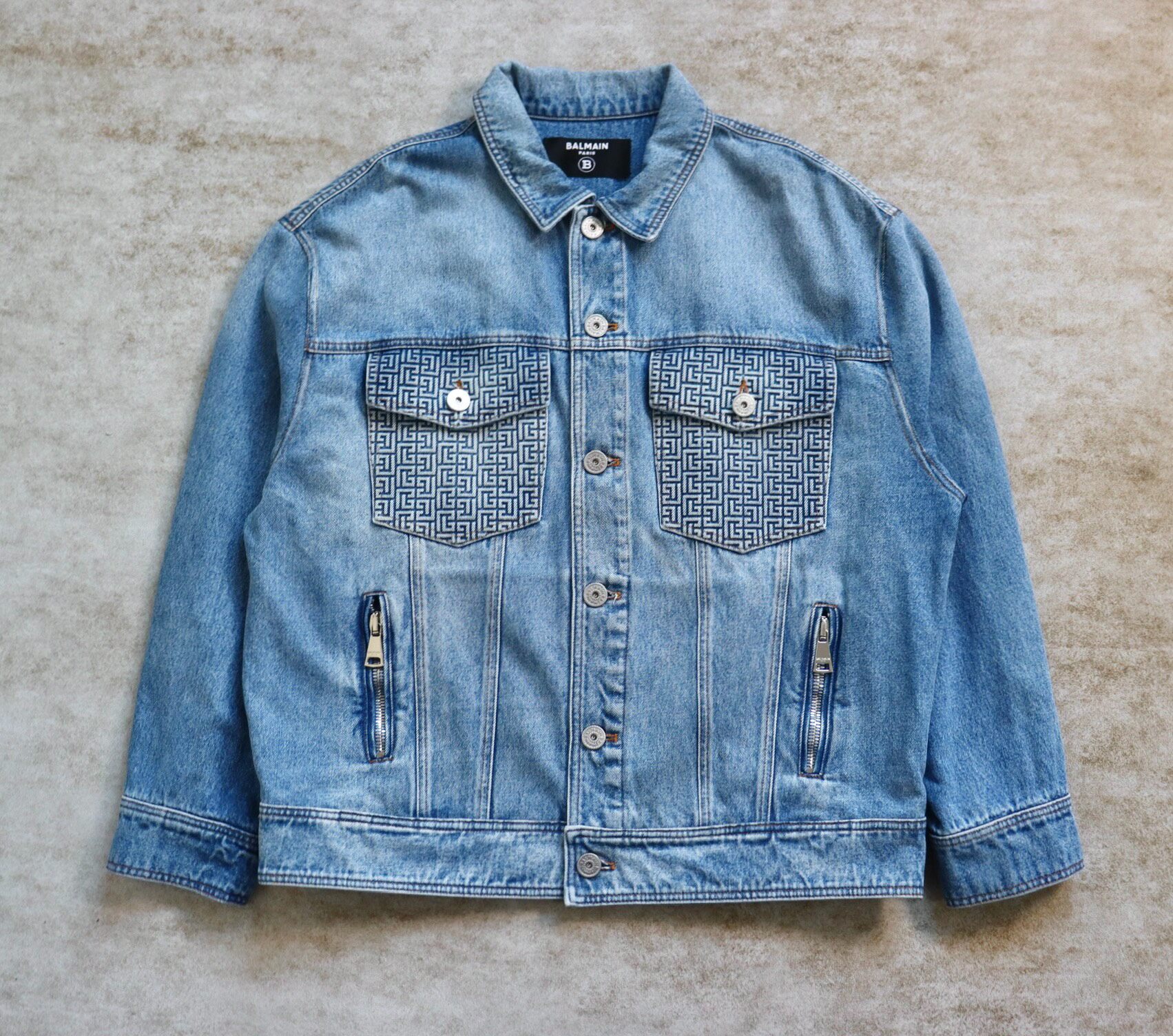 Balmain 23ss Embossed Denim Jacket