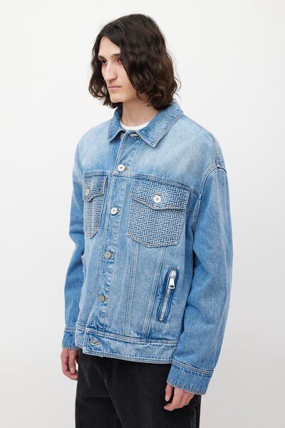 Balmain 23ss Embossed Denim Jacket — detail