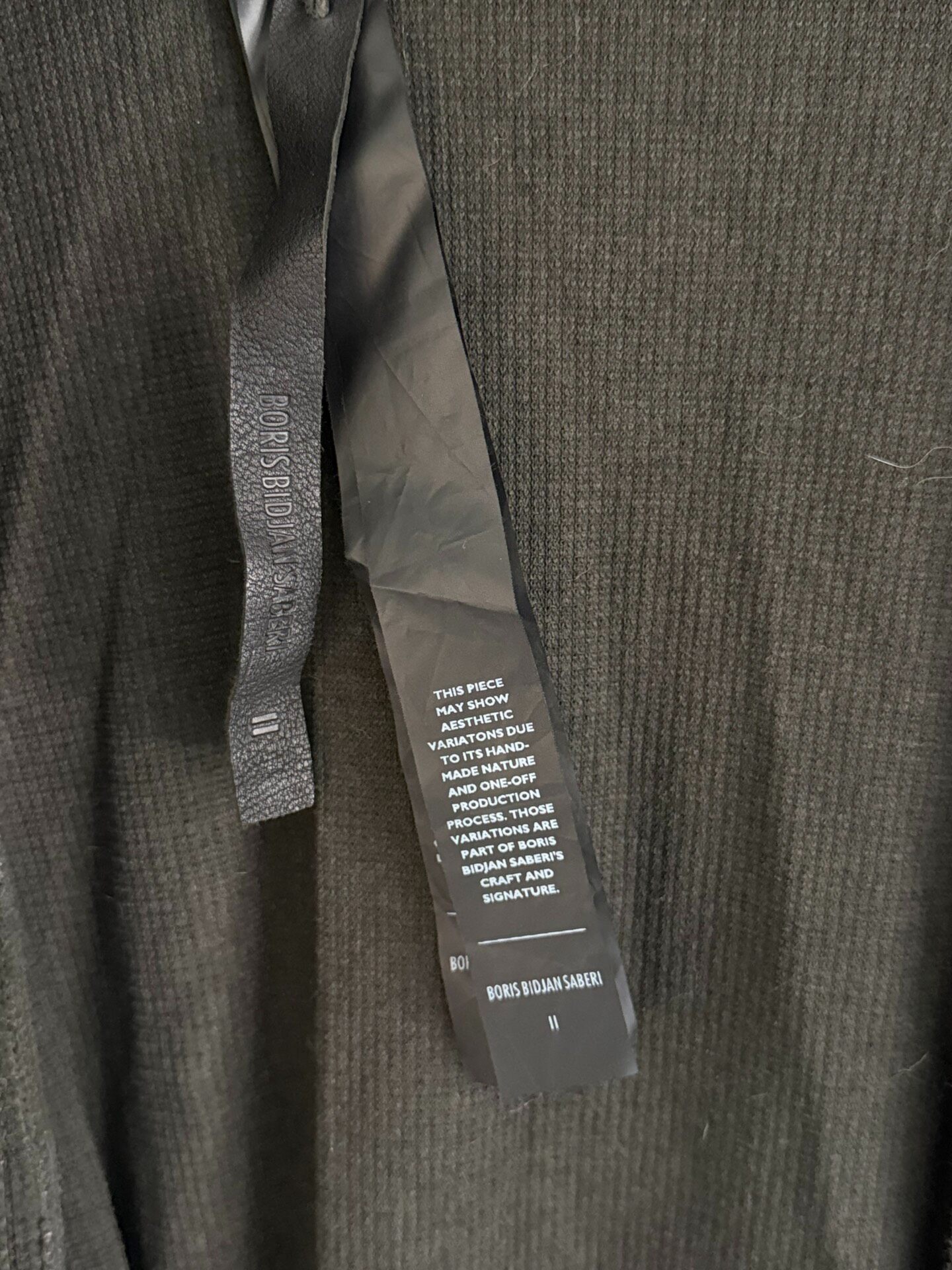 Boris Bidjan Saberi 18SS Long Robe — label