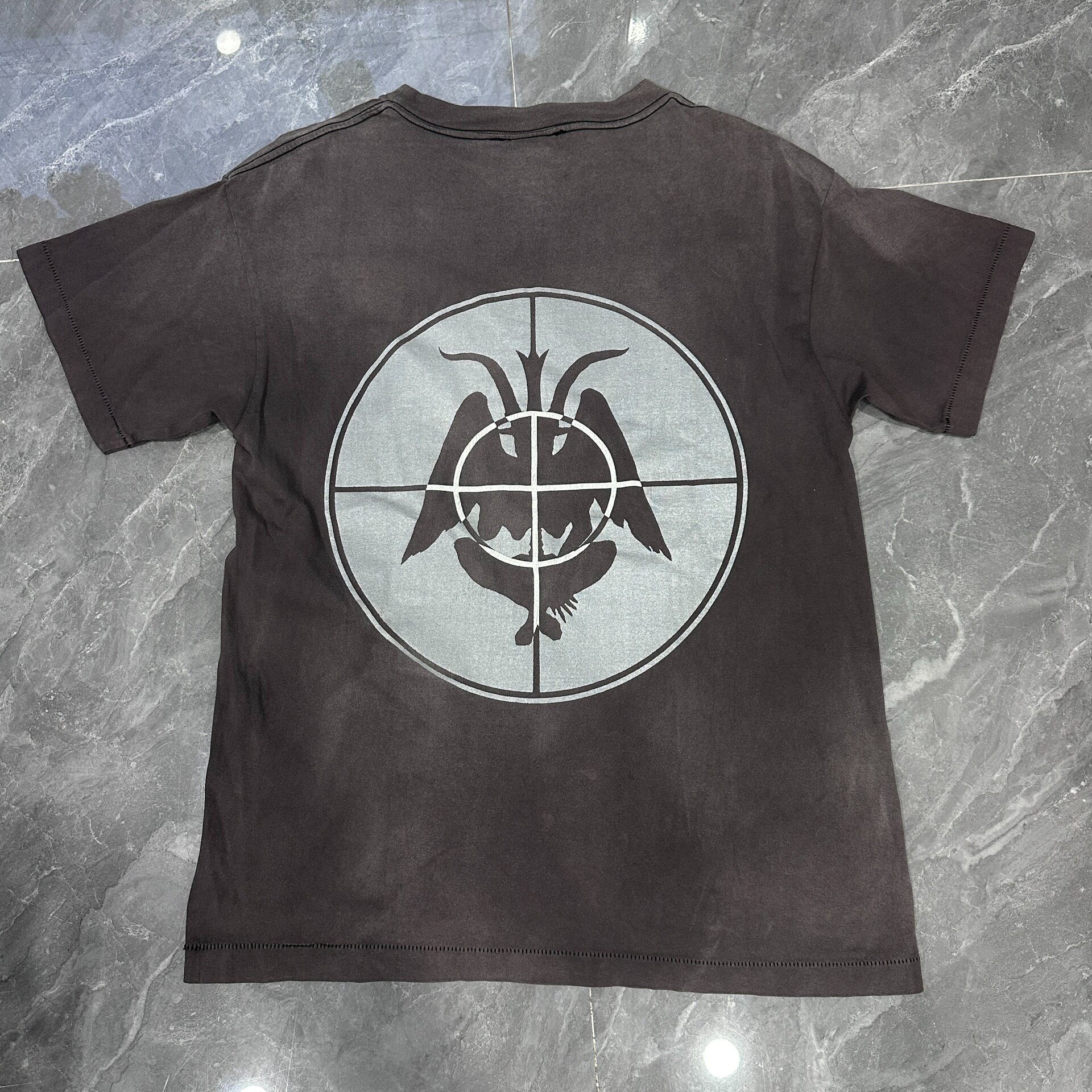 Saint Michael Faded Target Script Tee — front