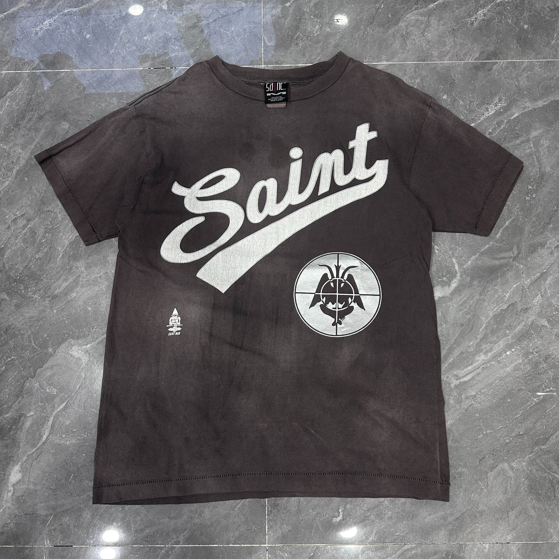 Saint Michael Faded Target Script Tee