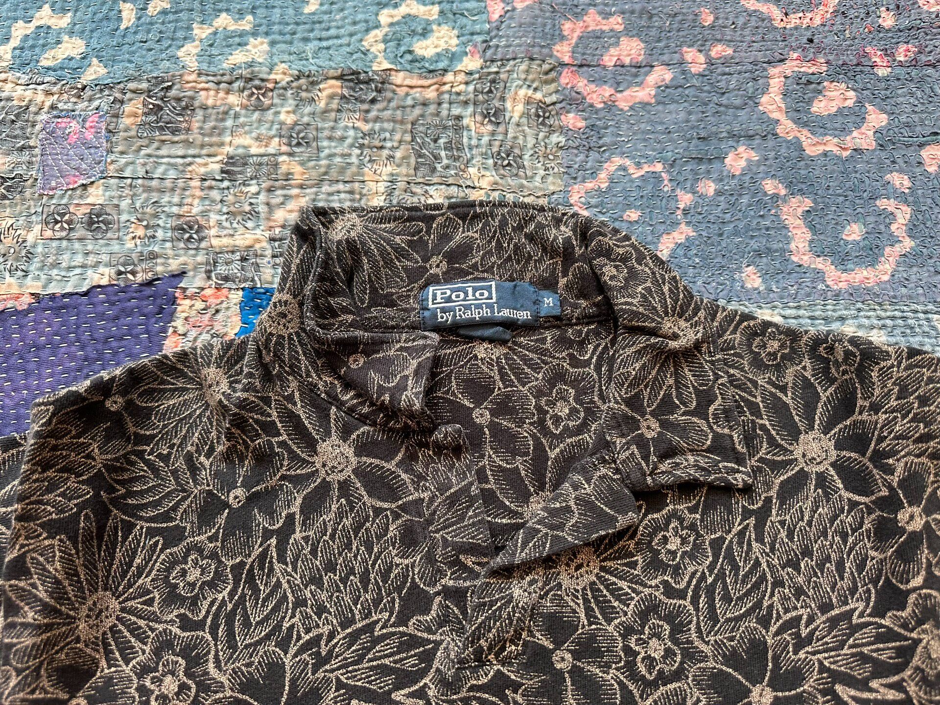 Polo Ralph Lauren Buttonless Floral Polo Shirt — detail