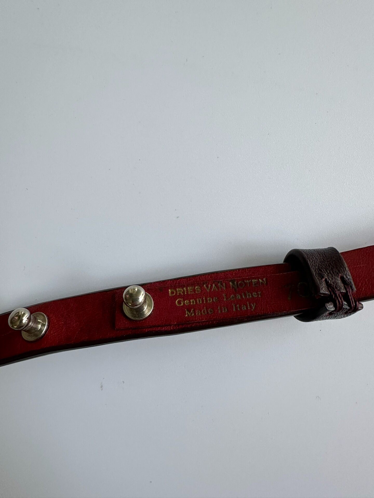 Dries Van Noten Studded Leather Belt — label