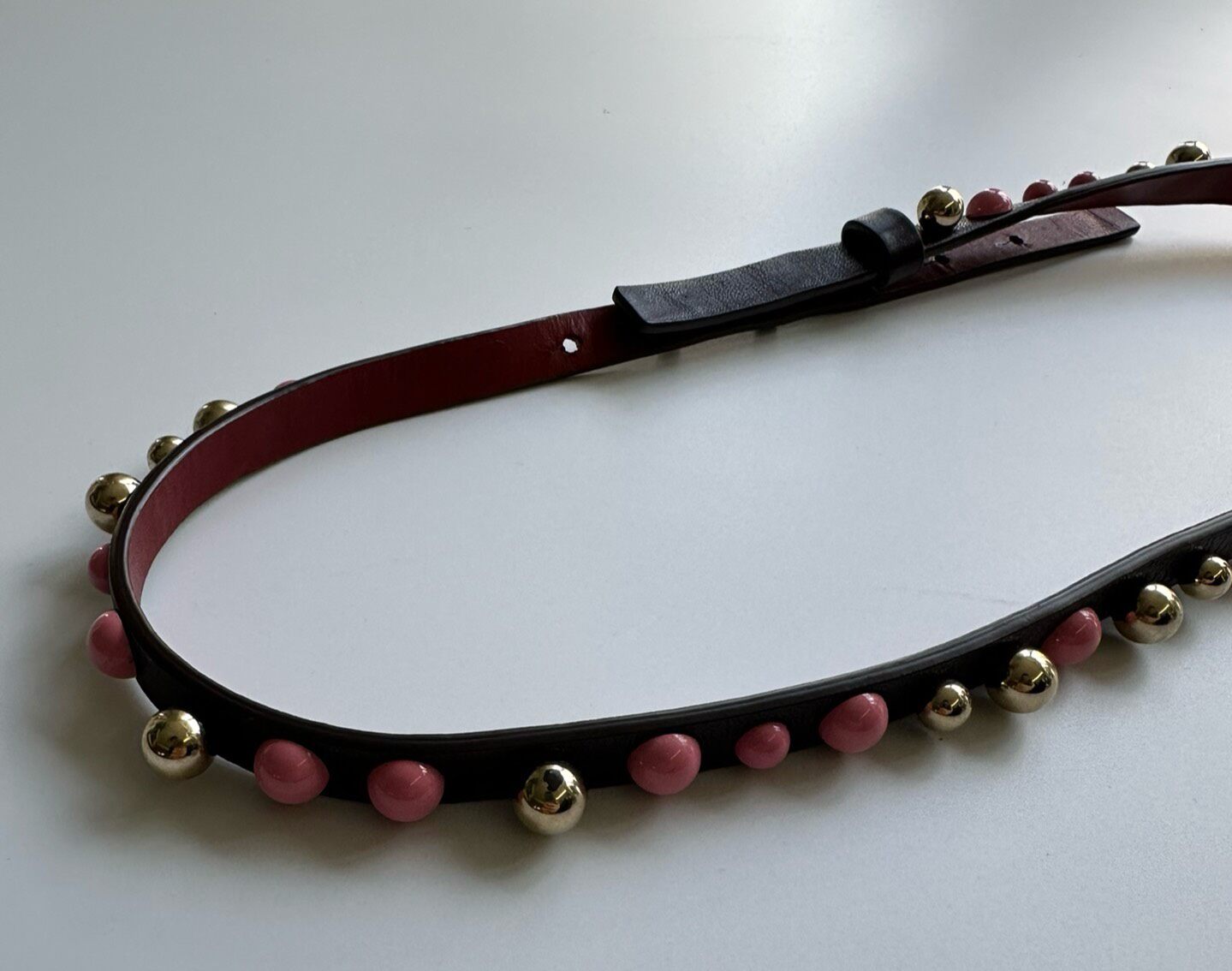 Dries Van Noten Studded Leather Belt — front