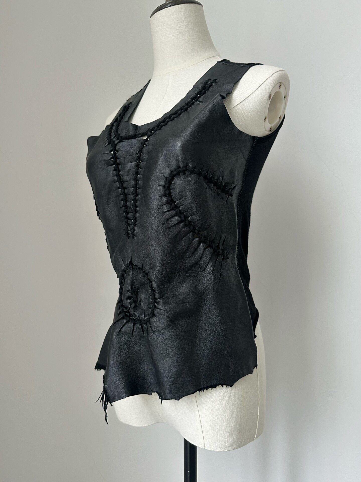Jean Paul Gaultier 2001 Braided Leather Vest — label