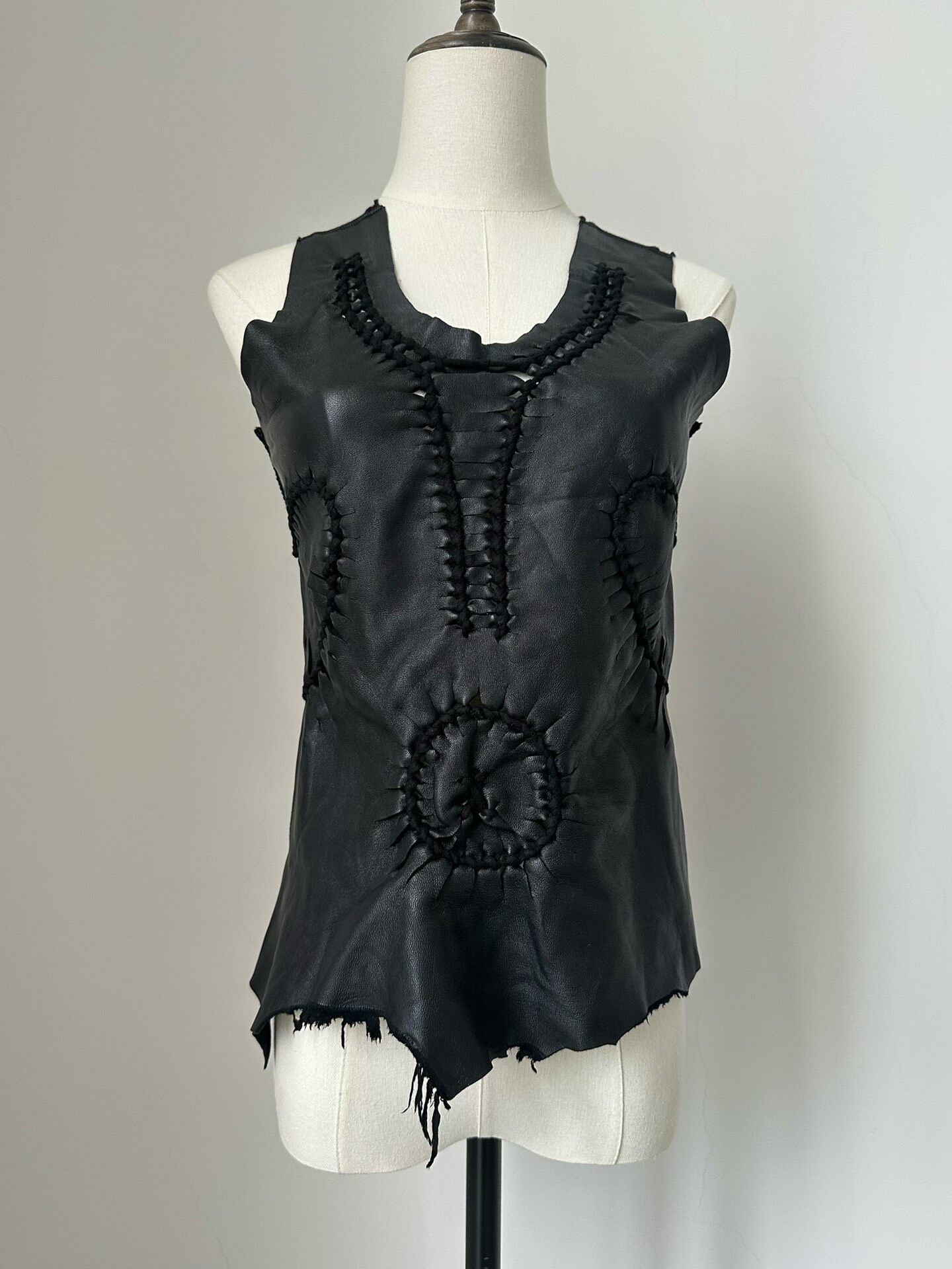 Jean Paul Gaultier 2001 Braided Leather Vest — detail