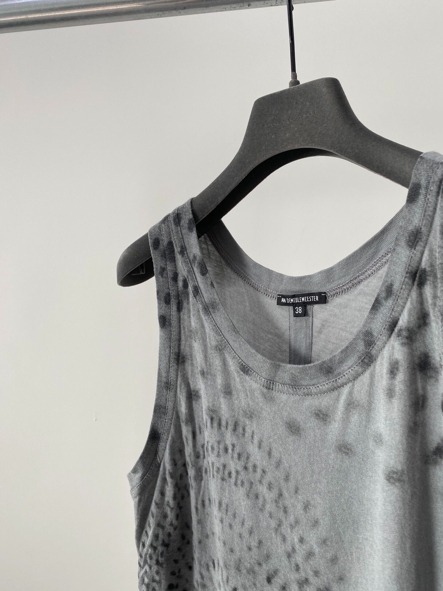 Ann Demeulemeester Smoke Gray Orbit Tank — front
