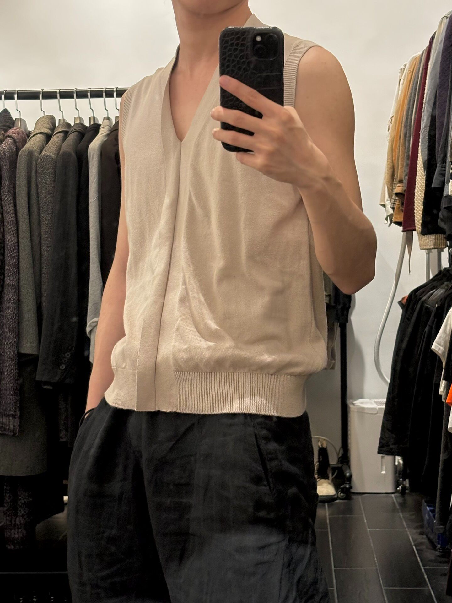 Maison Martin Margiela Beige Knit Vest — front