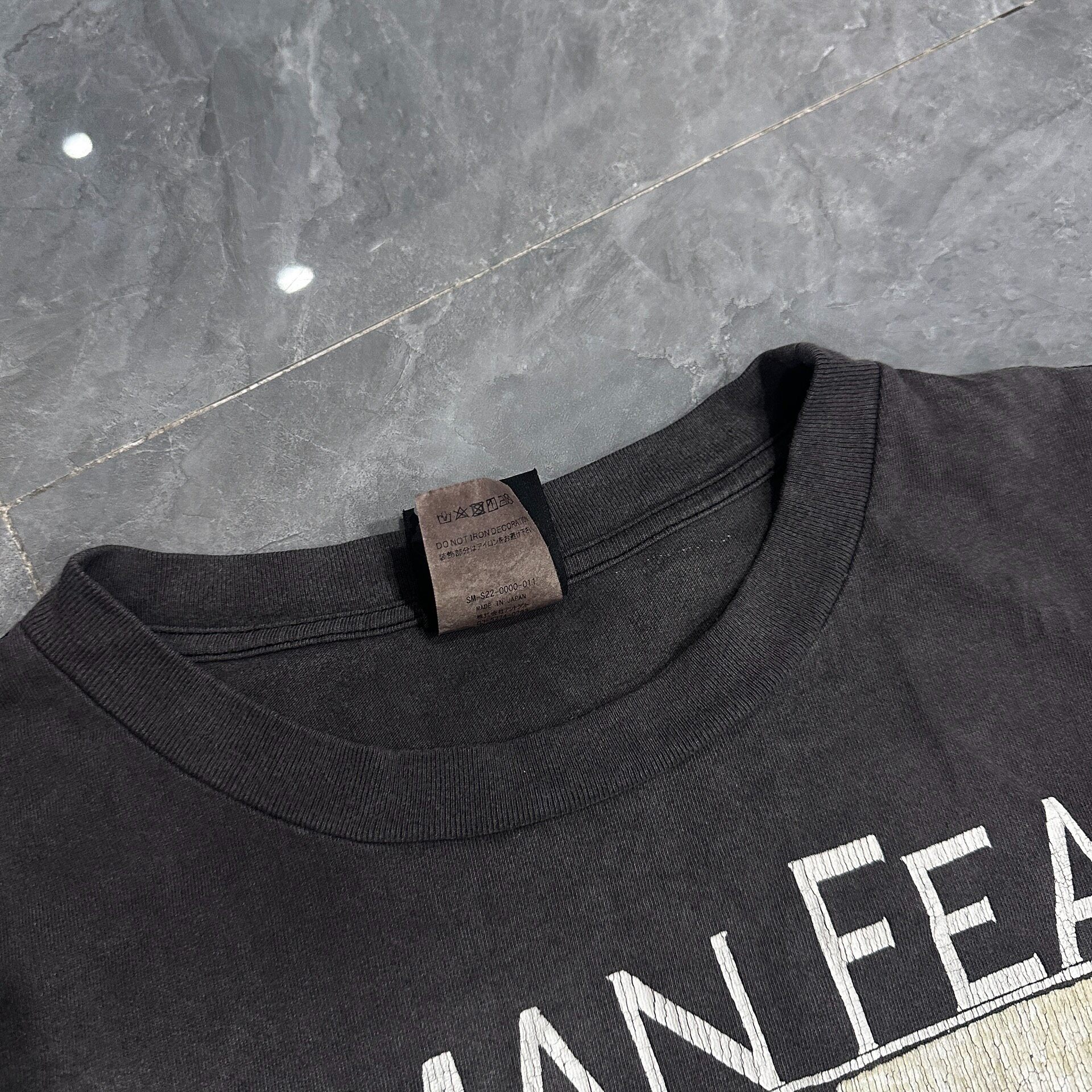 Saint Michael Faded Black Graphic Tee — back