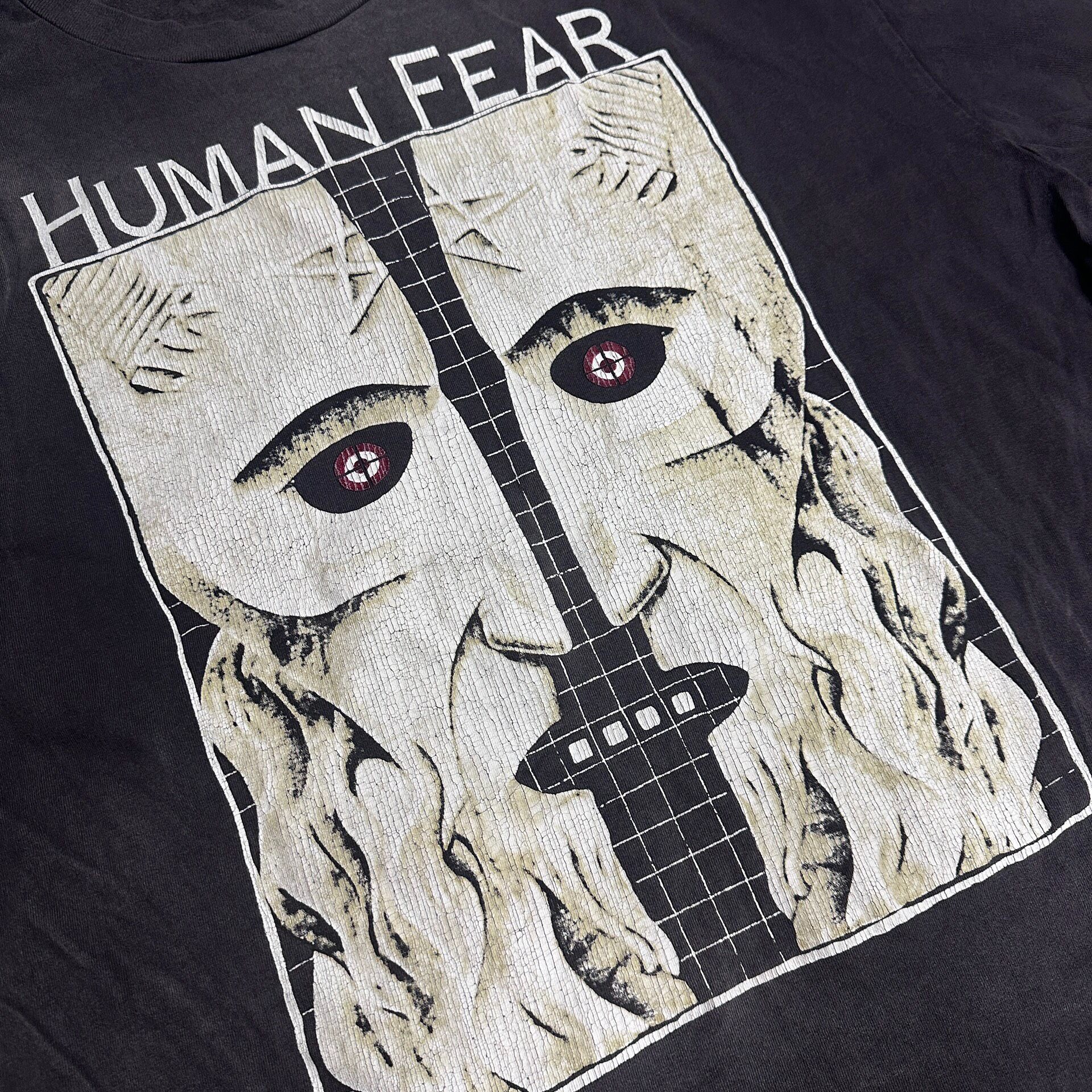 Saint Michael Faded Black Graphic Tee — detail