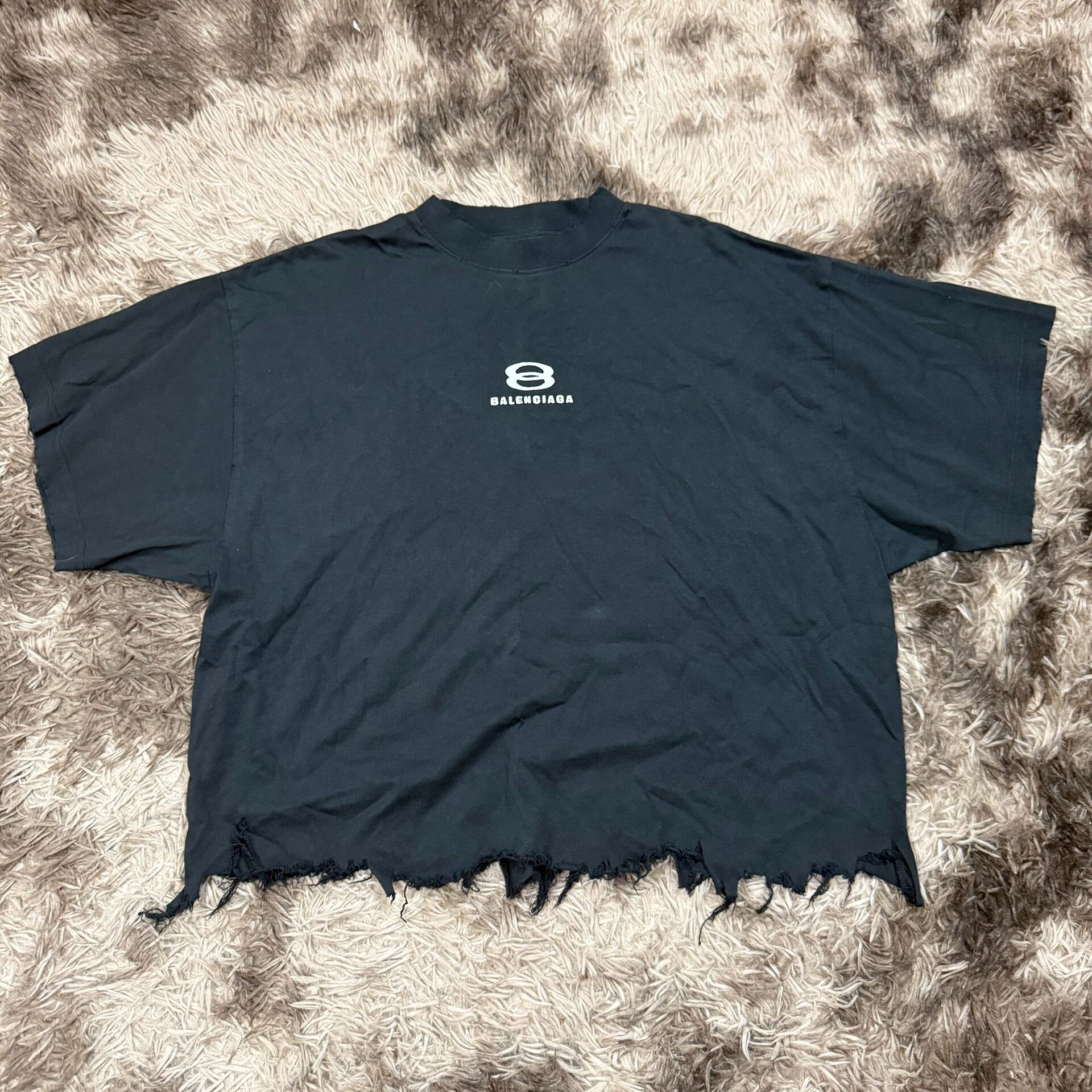 Balenciaga 24ss Distressed Short Sleeve Tee