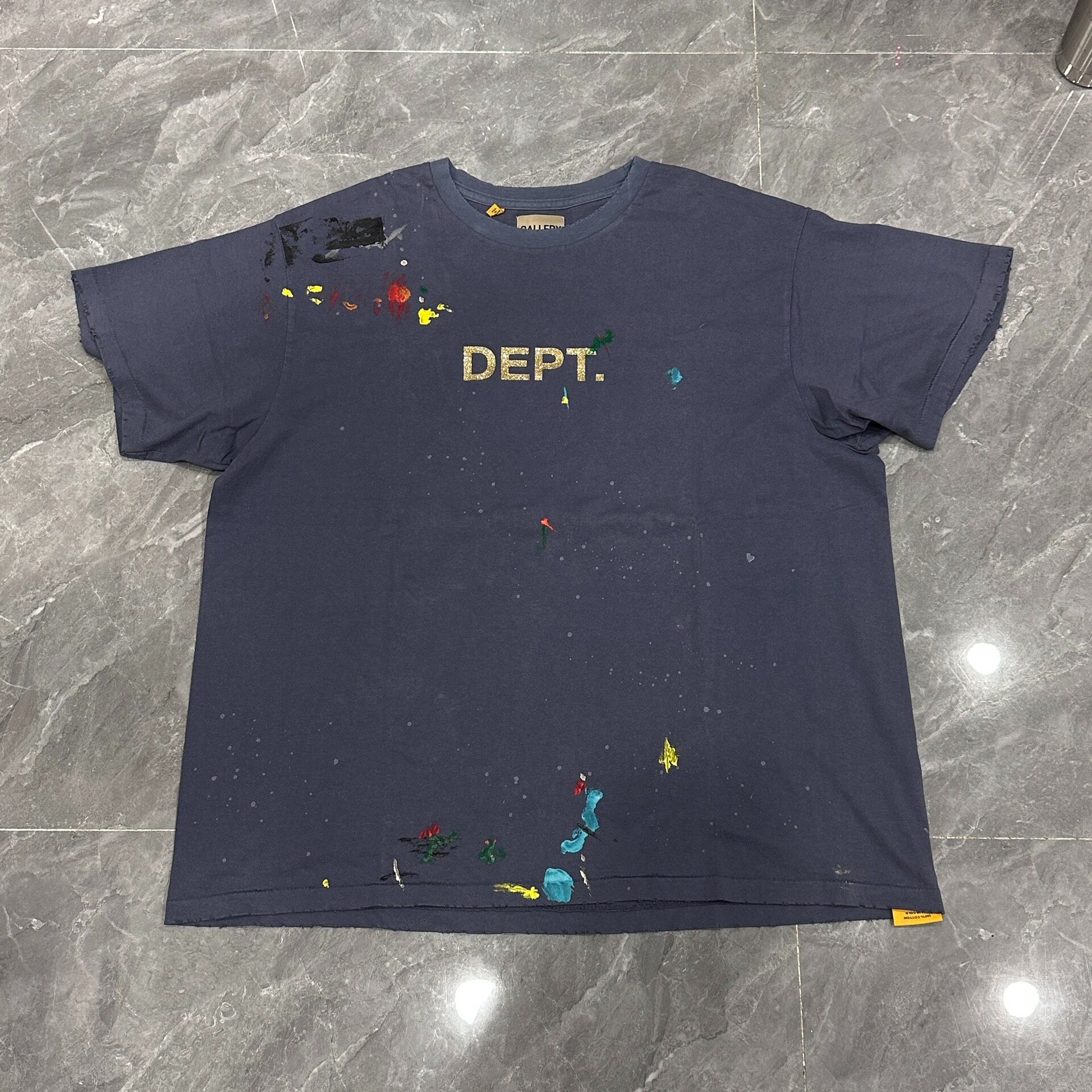 Gallery Dept Dark Blue Splatter T-Shirt