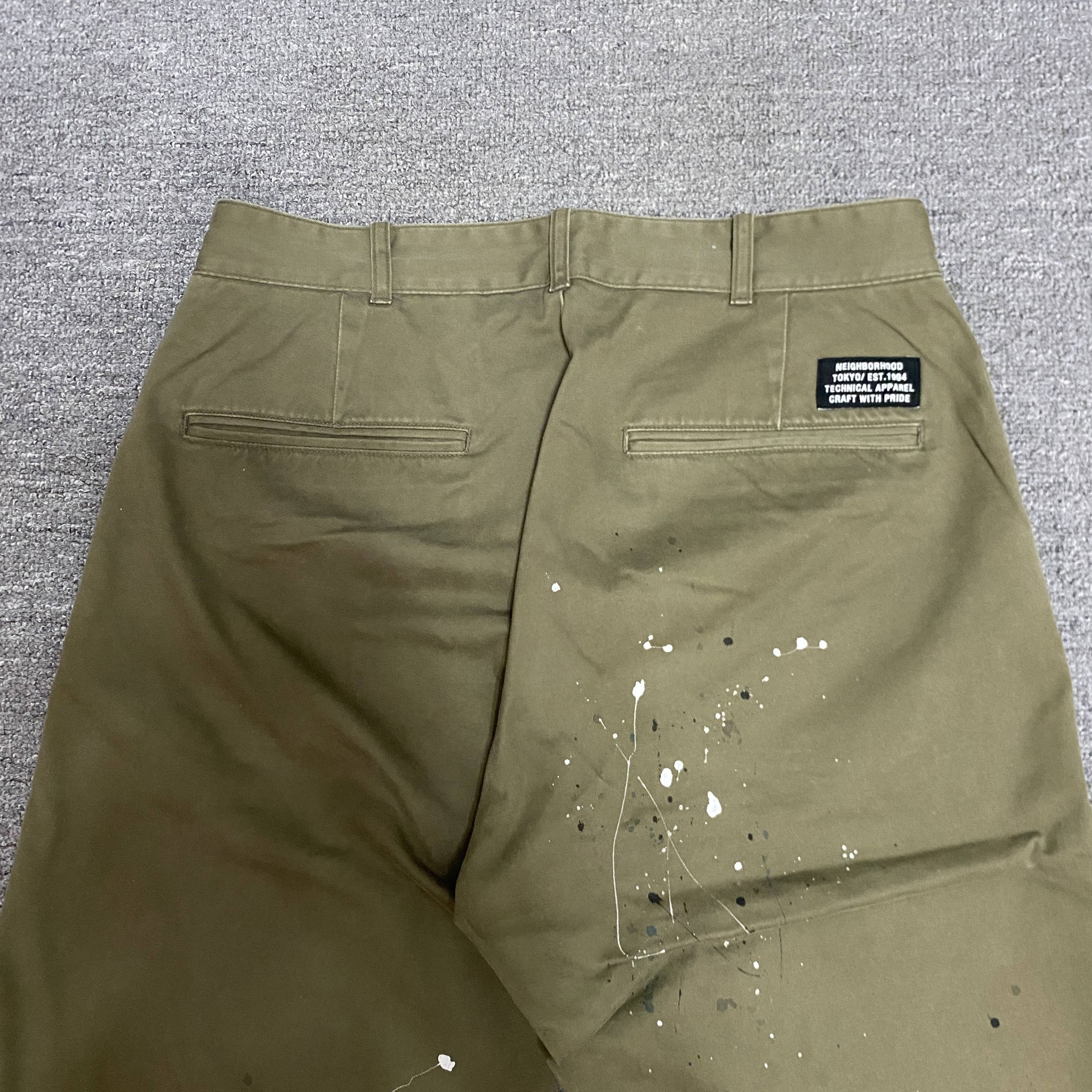 Neighborhood 22AW Paint Splatter Pants — detail