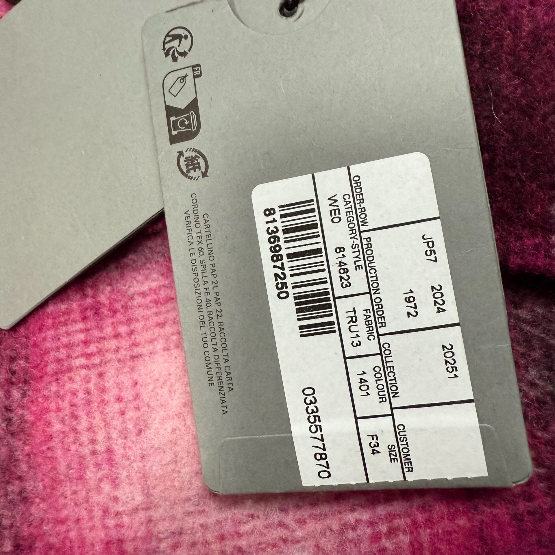 Balenciaga 25SS Pink Plaid Wool Shirt Jacket — back