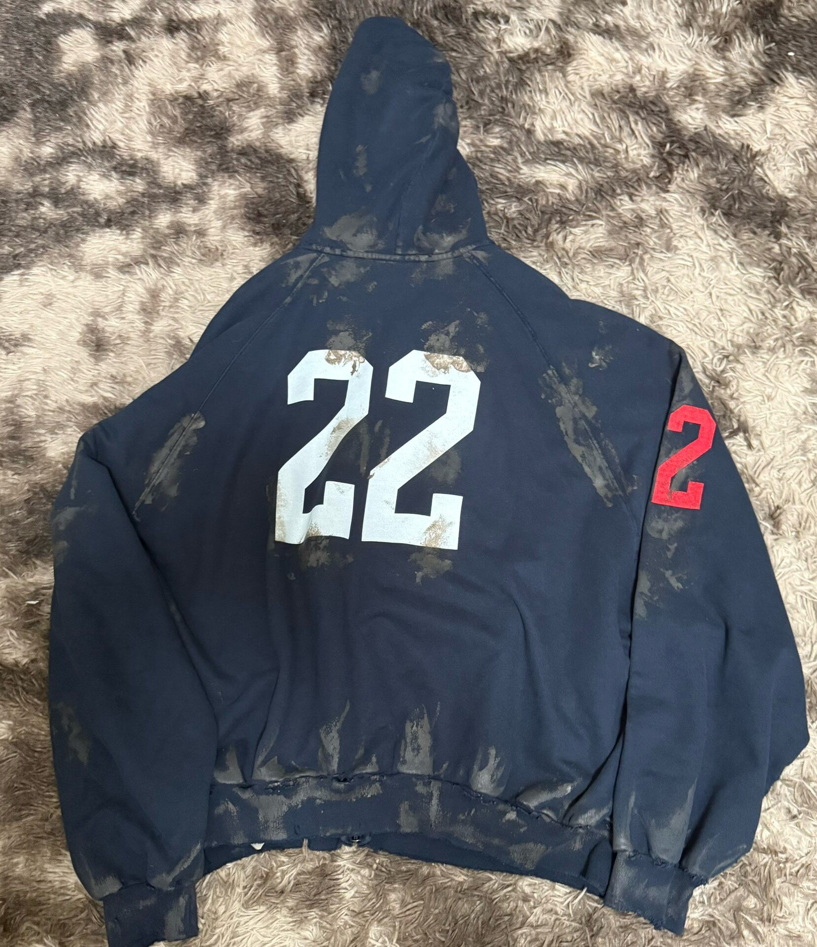 Balenciaga 22FW Mud-Dyed Polo Hoodie — front