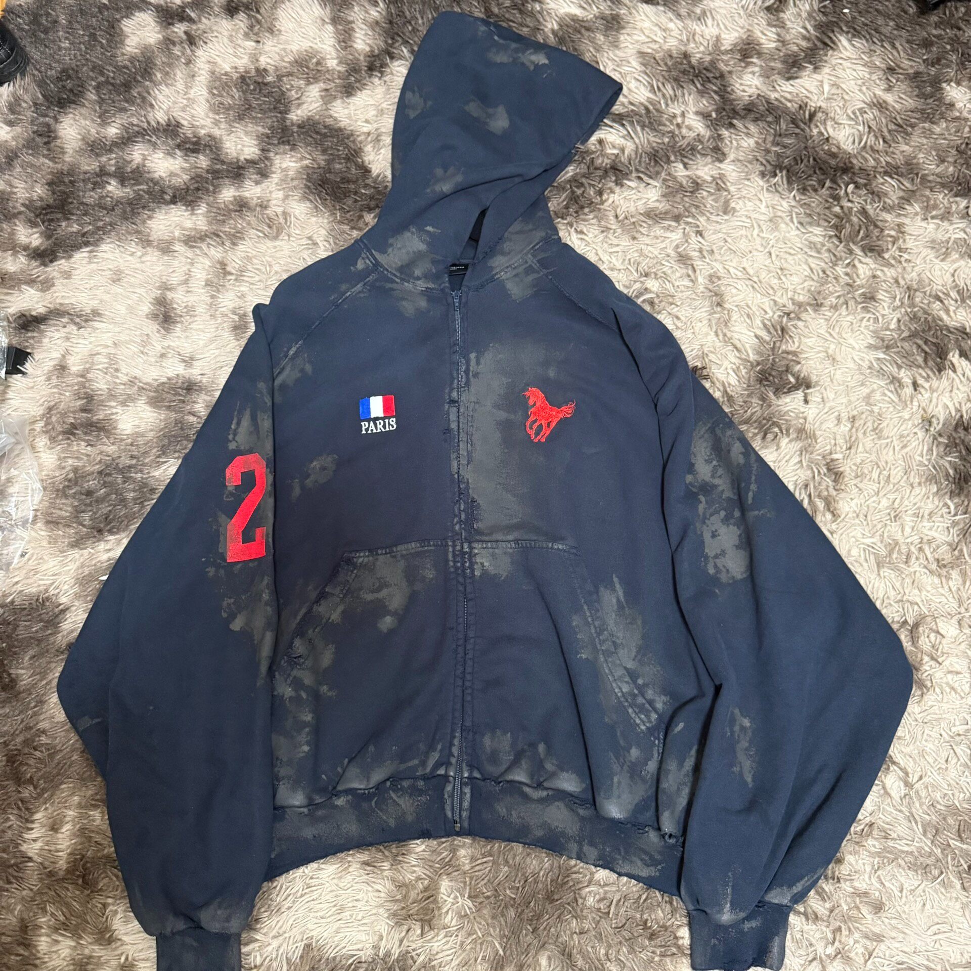 Balenciaga 22FW Mud-Dyed Polo Hoodie