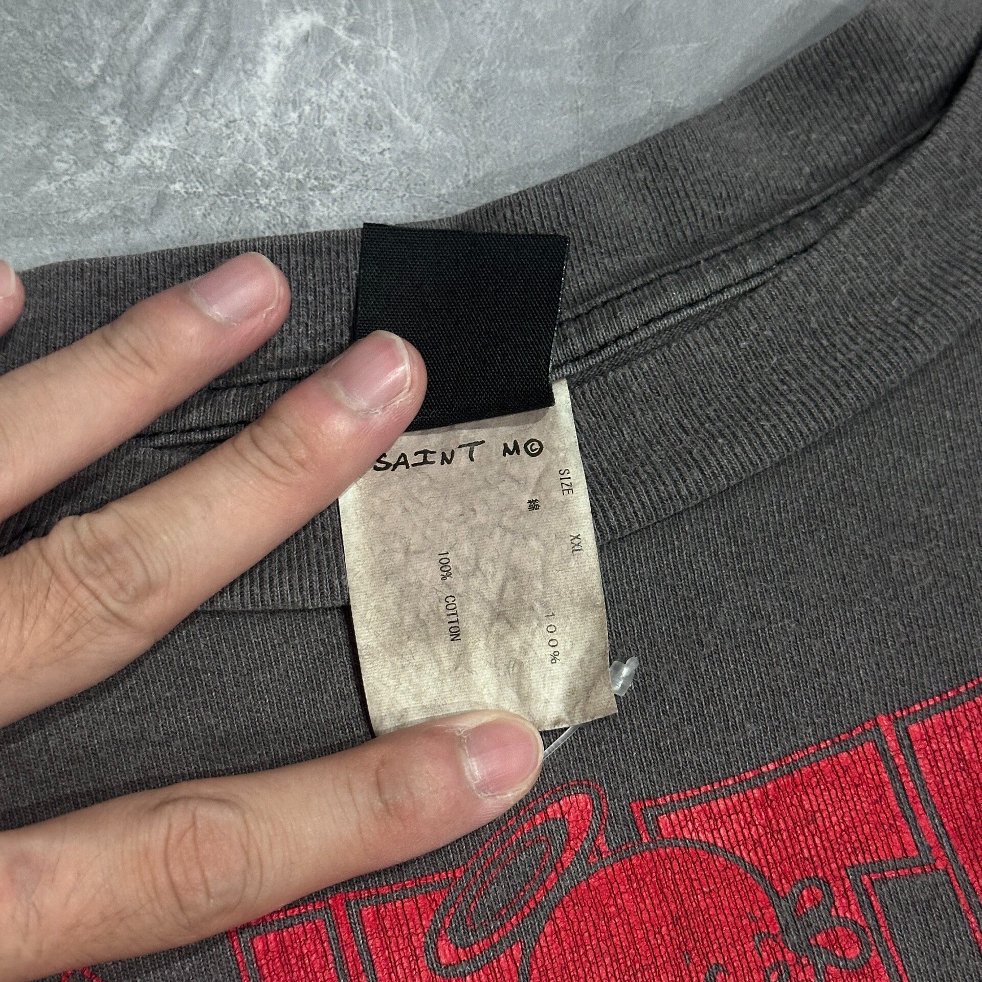 Saint Michael Denim Tears Graphic Tee — label