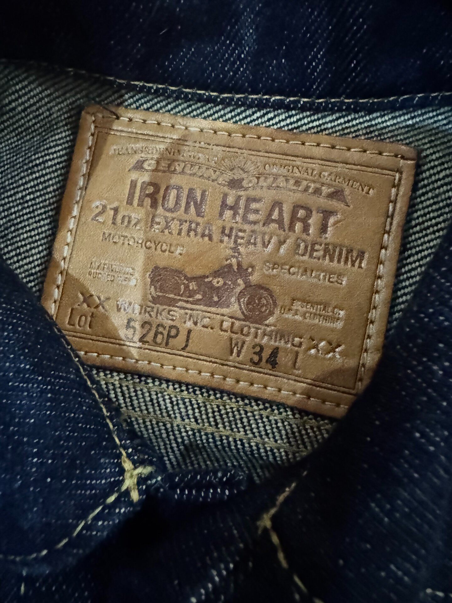 Iron Heart 21oz Denim Jacket 526p — back