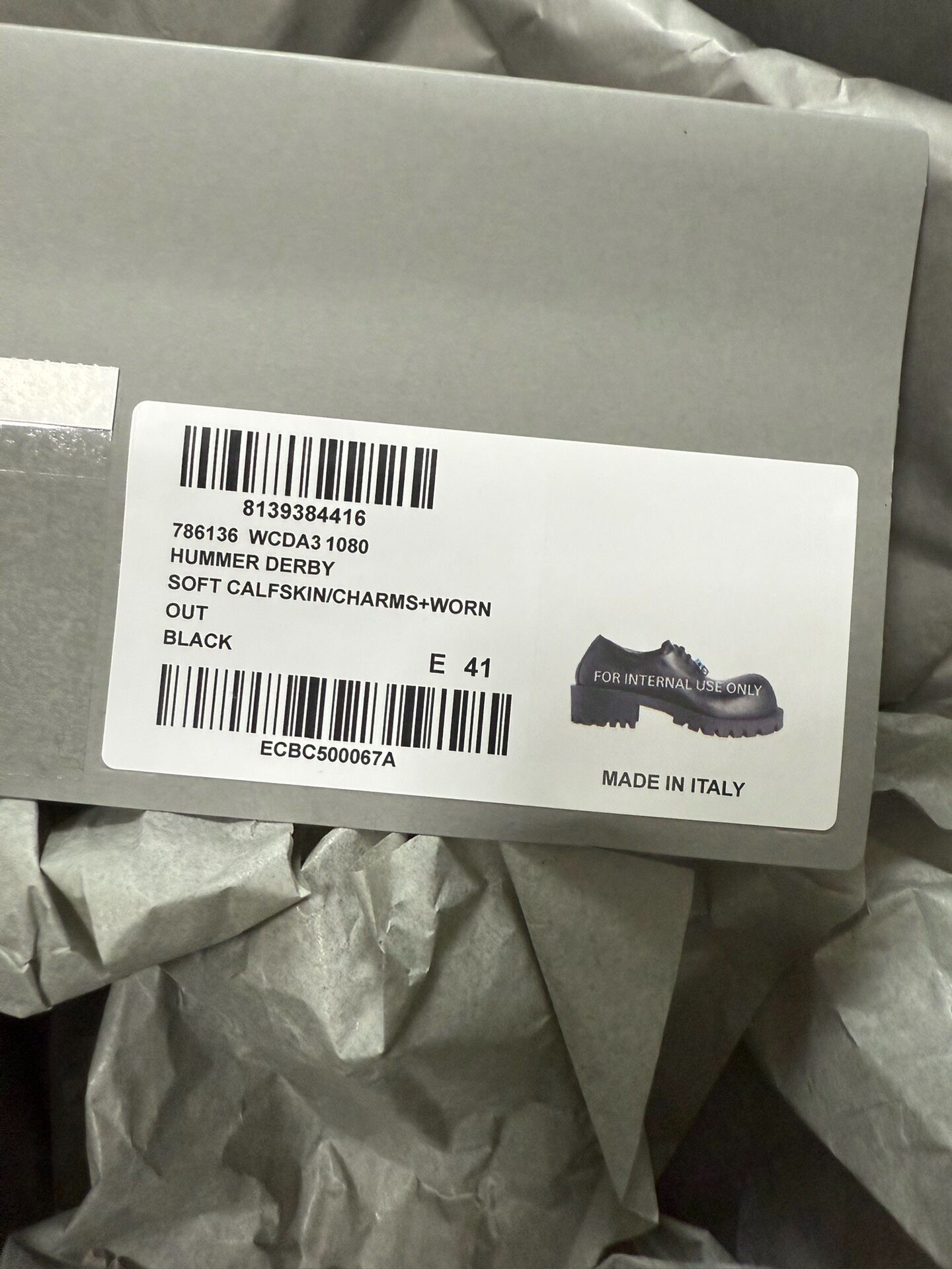 Balenciaga 25 New Distressed Derby Shoe Charm — back