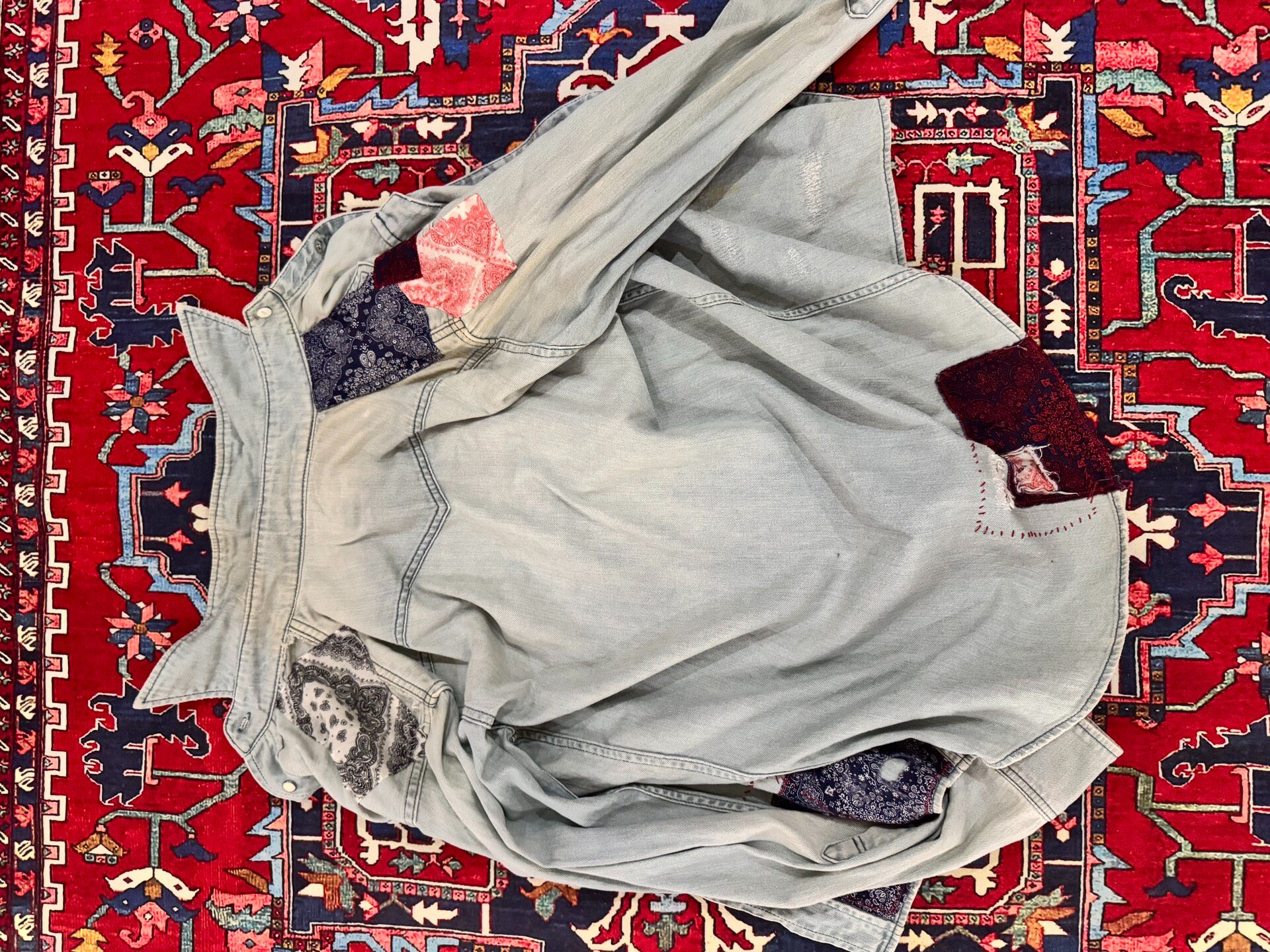 Momotaro Vintage Patchwork Denim Shirt — front