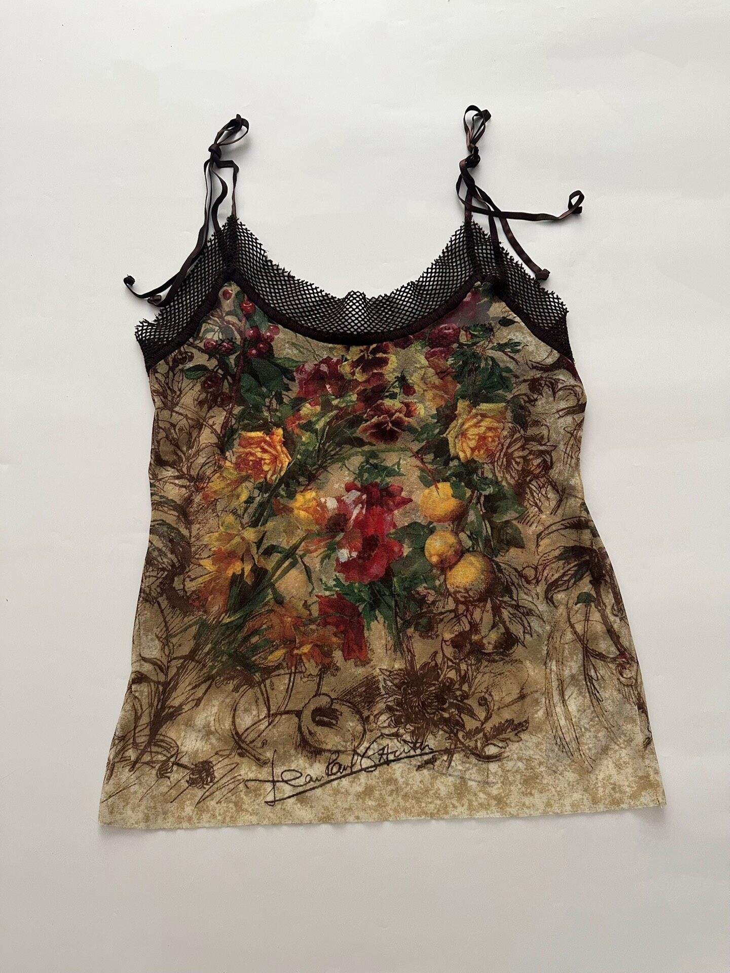 Jean Paul Gaultier Floral Mesh Camisole